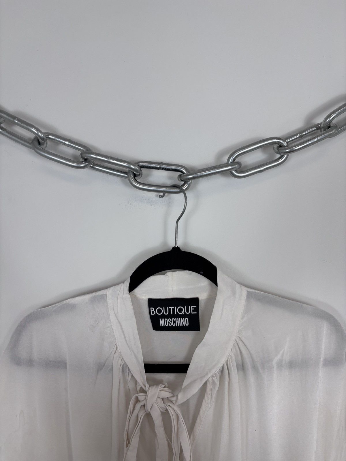 Boutique Moschino Moschino Boutique Women’s Rayon Ecru White Blouse T-Shirt Size M / US 6-8 / IT 42-44 - 3 Thumbnail