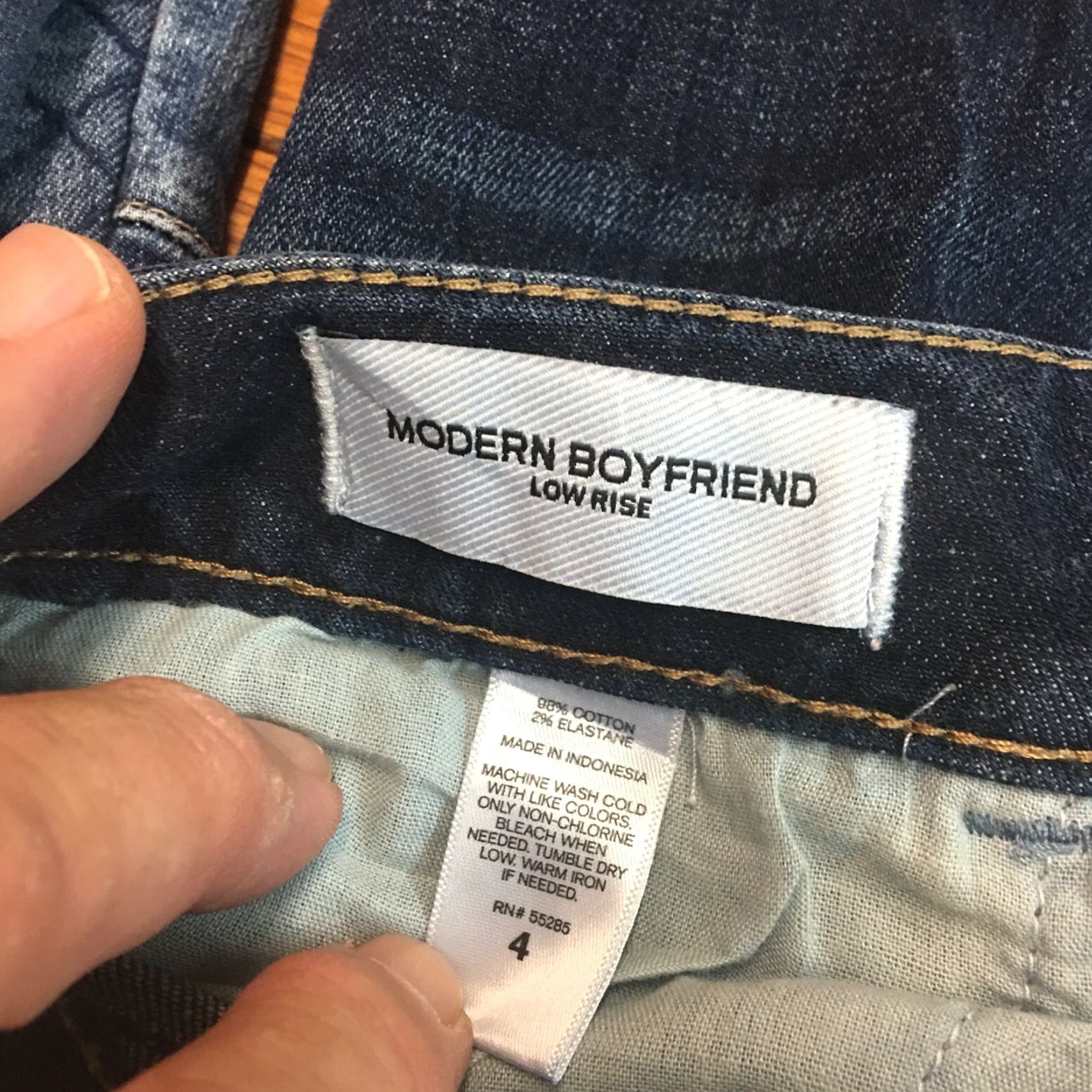 Express EXPRESS Jeans Womens Boyfriend Casual Mid Rise Blue Denim Size 4 Regular 28in Inseam - 5-Pocket Stretch Size 27" / US 4 / IT 40 - 7 Thumbnail