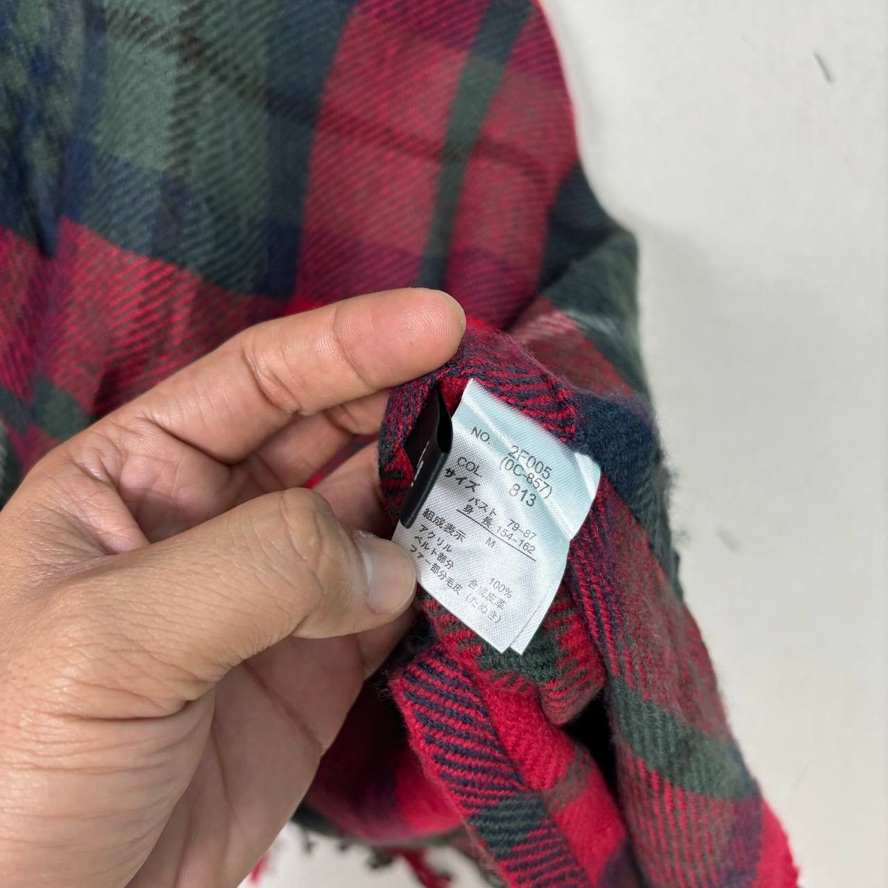 Cloak VTG Japanese Plaid Hooded Poncho Fur Trim Toggle Cape M Size US M / EU 48-50 / 2 - 8 Thumbnail