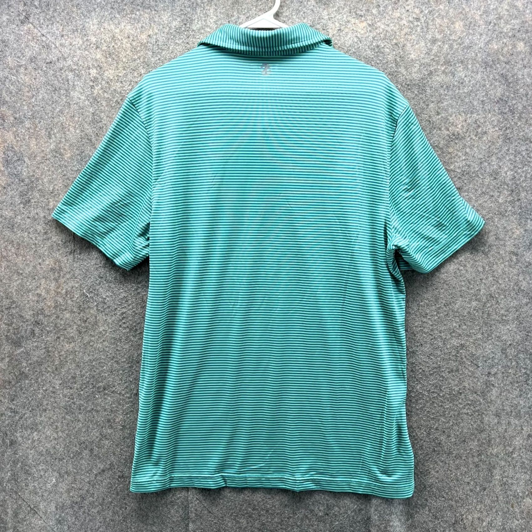 Izod IZOD Polo Shirt Men Medium Teal Blue Striped Polyester Golf Stretch Fit Shirt Size US M / EU 48-50 / 2 - 3 Thumbnail