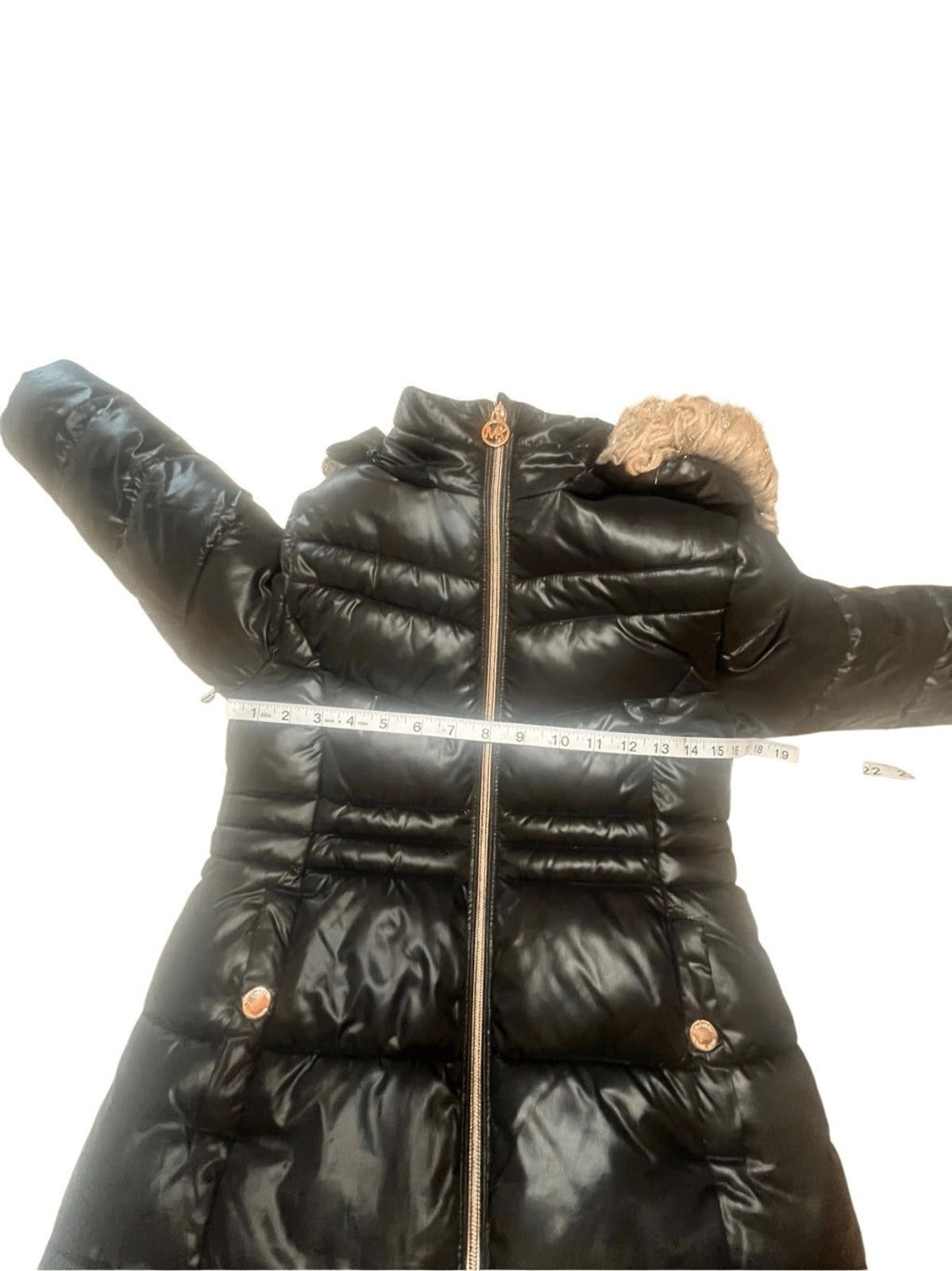 Michael Kors Michael Kors Girls Puffer Hooded Jacket Sz 7-8 Black Size ONE SIZE - 6 Thumbnail