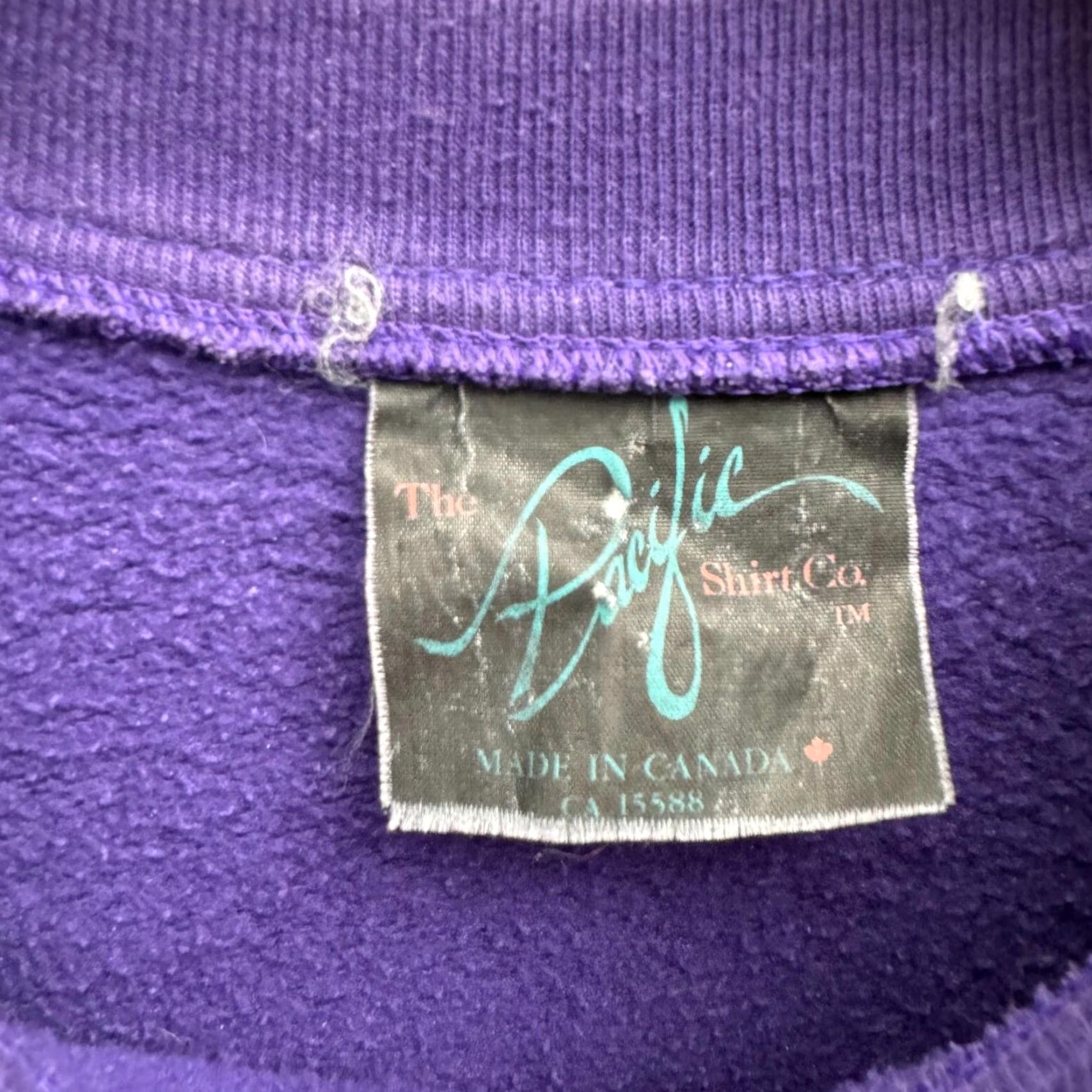 CO VINTAGE The Pacific Shirt Co Vancouver Med Suede Patch Purple Sweatshirt Canada 90s Mens M Pullover Shirt Size US M / EU 48-50 / 2 - 5 Thumbnail