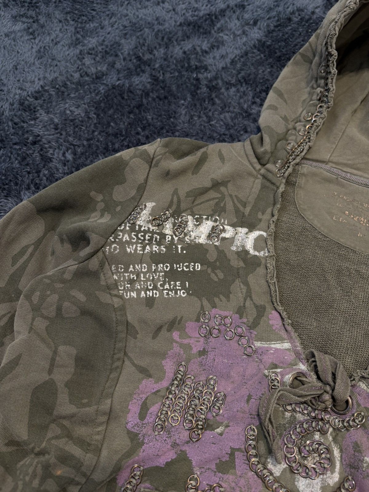 Hysteric Glamour × Undercover 00s Camo Studded Hysteric Glamour Vibe Y2K Style Hoodie Size L / US 10 / IT 46 - 5 Thumbnail