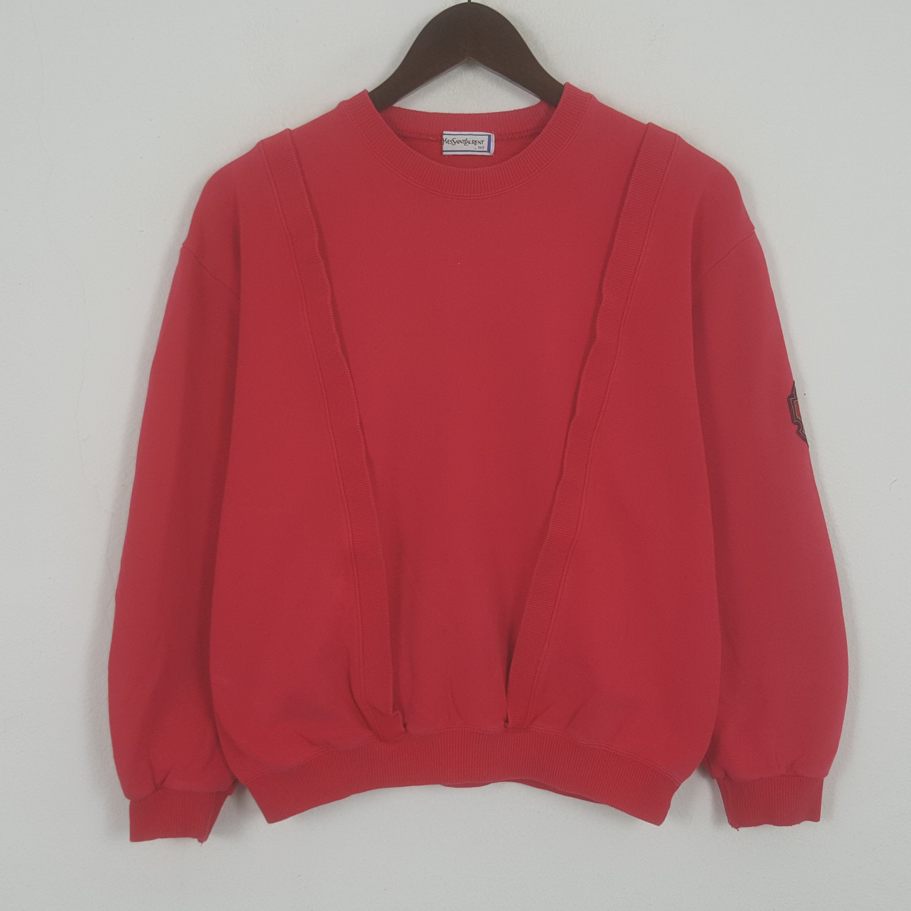 Vintage × Yves Saint Laurent Vintage Yves Saint Laurent Embroidery Logo Sweatshirt Size US L / EU 52-54 / 3 - 1 Thumbnail