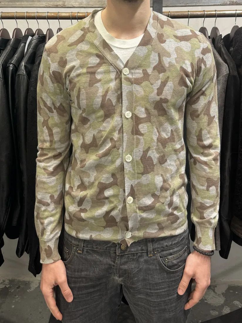 Comme des Garcons × Vintage Comme Des Garçons Shirt Camo Wool Cardigan Size US M / EU 48-50 / 2 - 2 Thumbnail