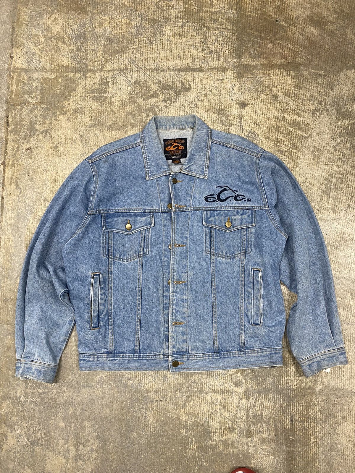Vintage Vintage Orange County Choppers embroidered Denim Jacket Size US L / EU 52-54 / 3 - 7 Thumbnail