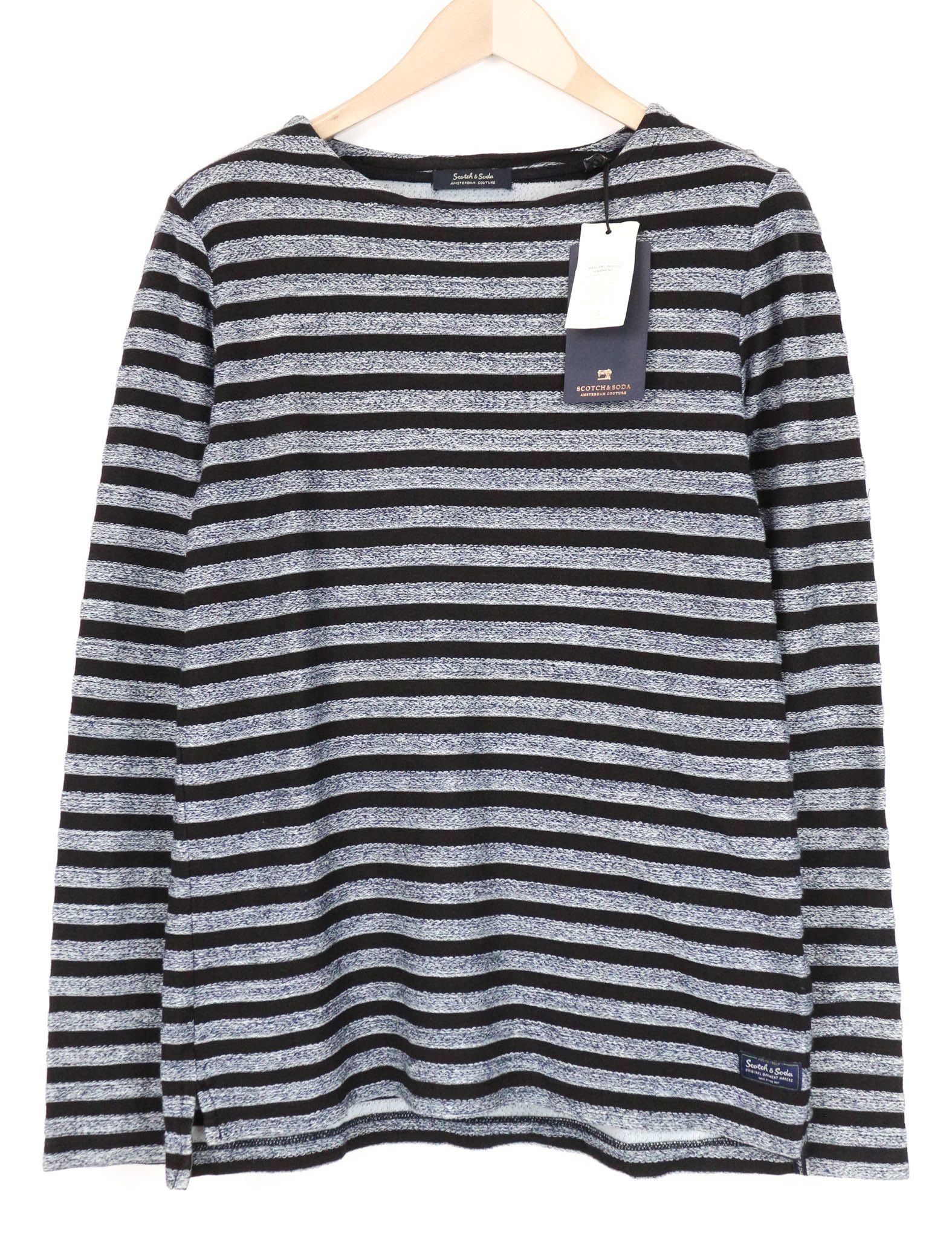 Scotch & Soda AMS COUTURE S Blue Striped Cotton Sweatshirt 75181 Size US S / EU 44-46 / 1 - 1 Thumbnail