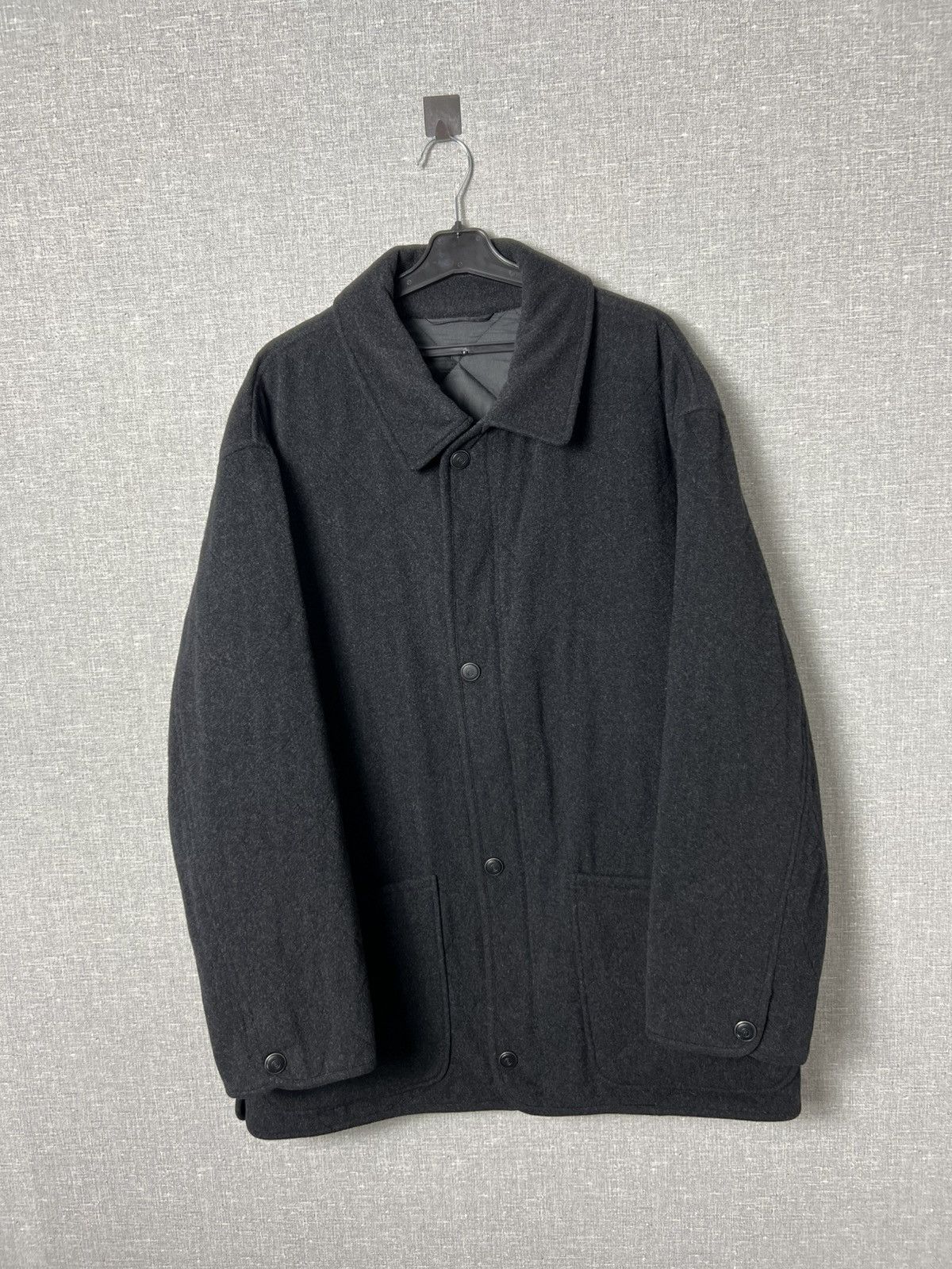 Bogner Wool & Cashmere Button + Zipper Coat Quilted Lining