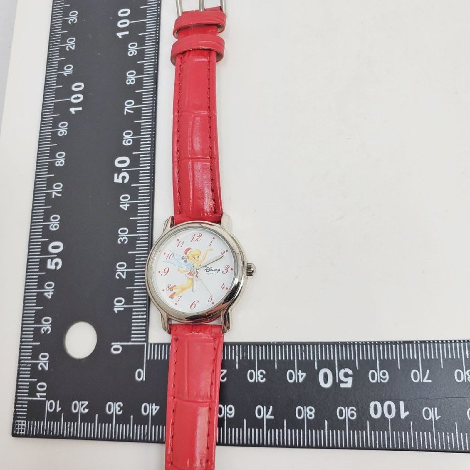 Disney Disney Tinker Bell Holiday Quartz Watch Silver Red Leather Size ONE SIZE - 13 Thumbnail