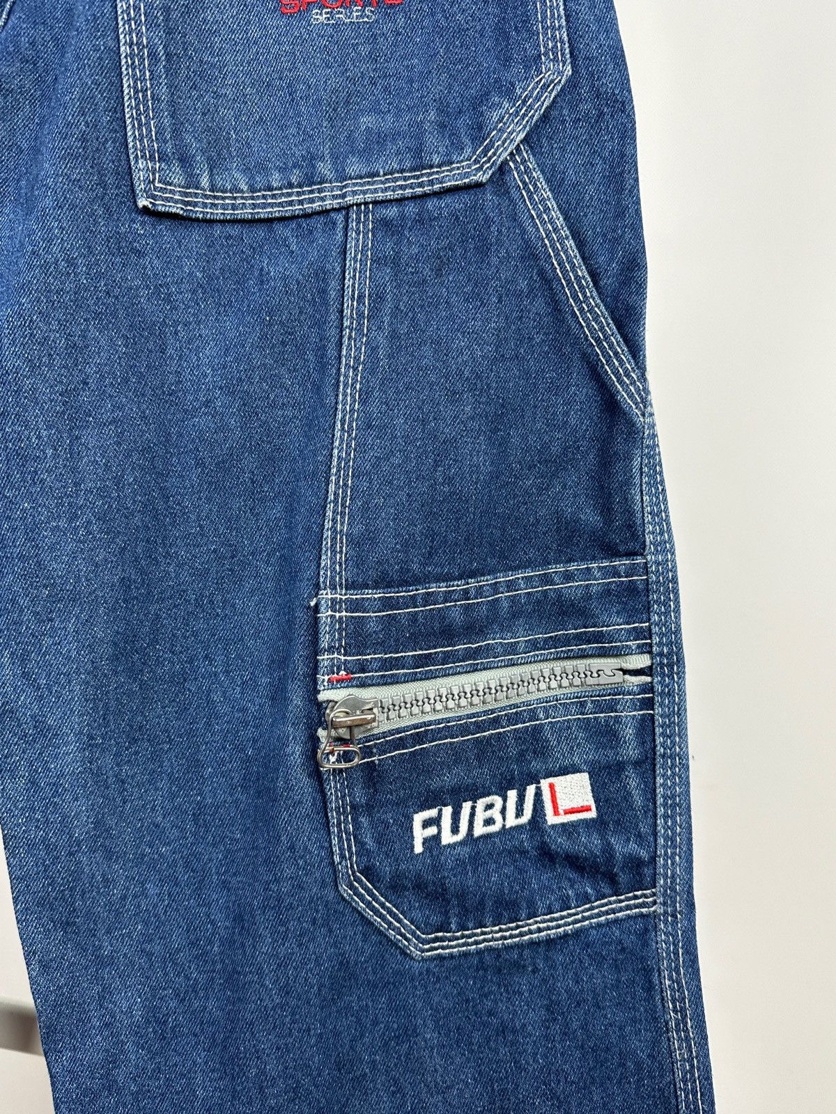 Fubu Vintage Fubu Sports Cargo Baggy Denim Pants Rap Style Size US 28 / EU 44 - 18 Thumbnail