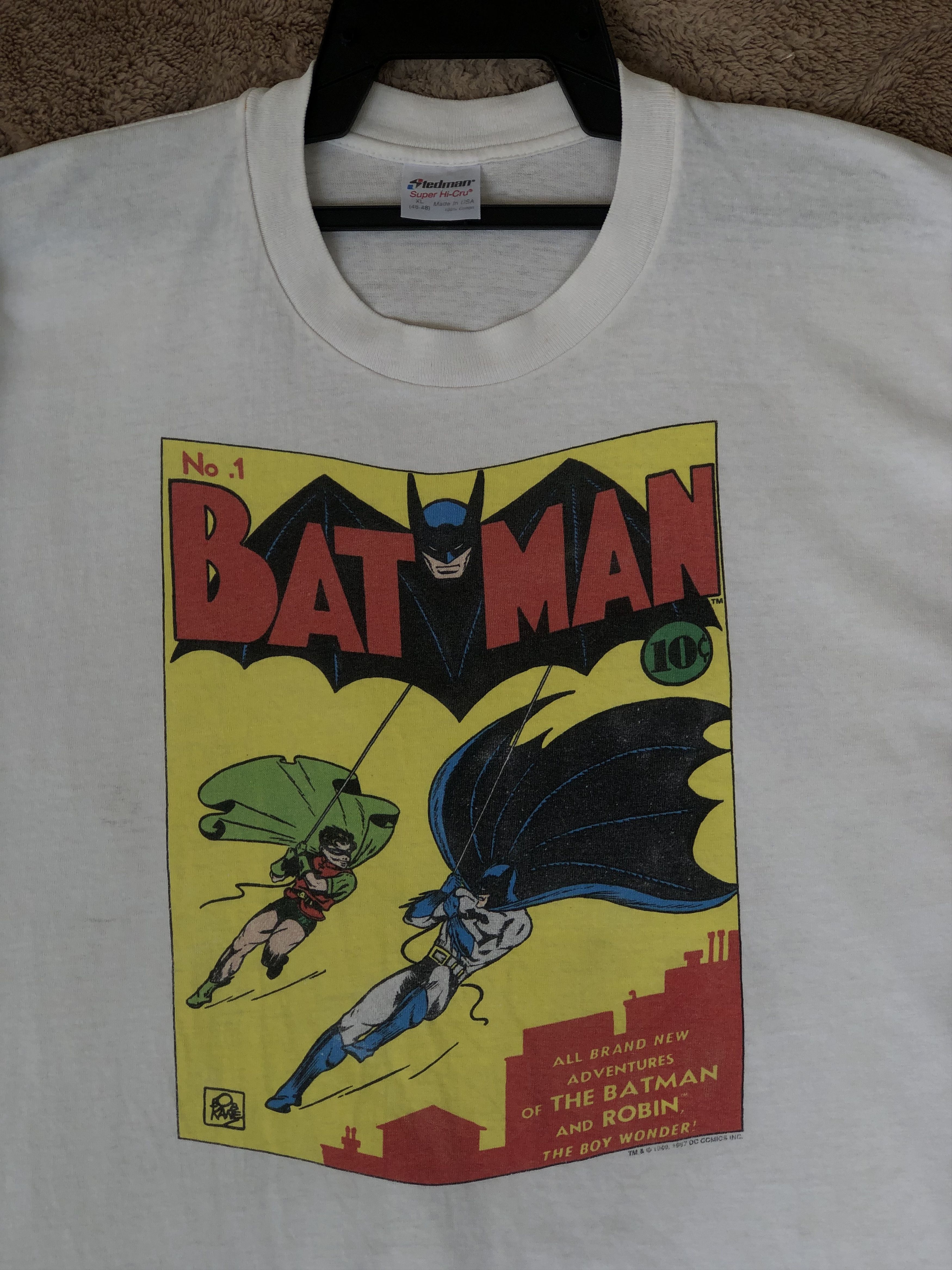 Vintage Vintage 80s BATMAN #1 Comic Book Cover Tee Size US XL / EU 56 / 4 - 3 Thumbnail