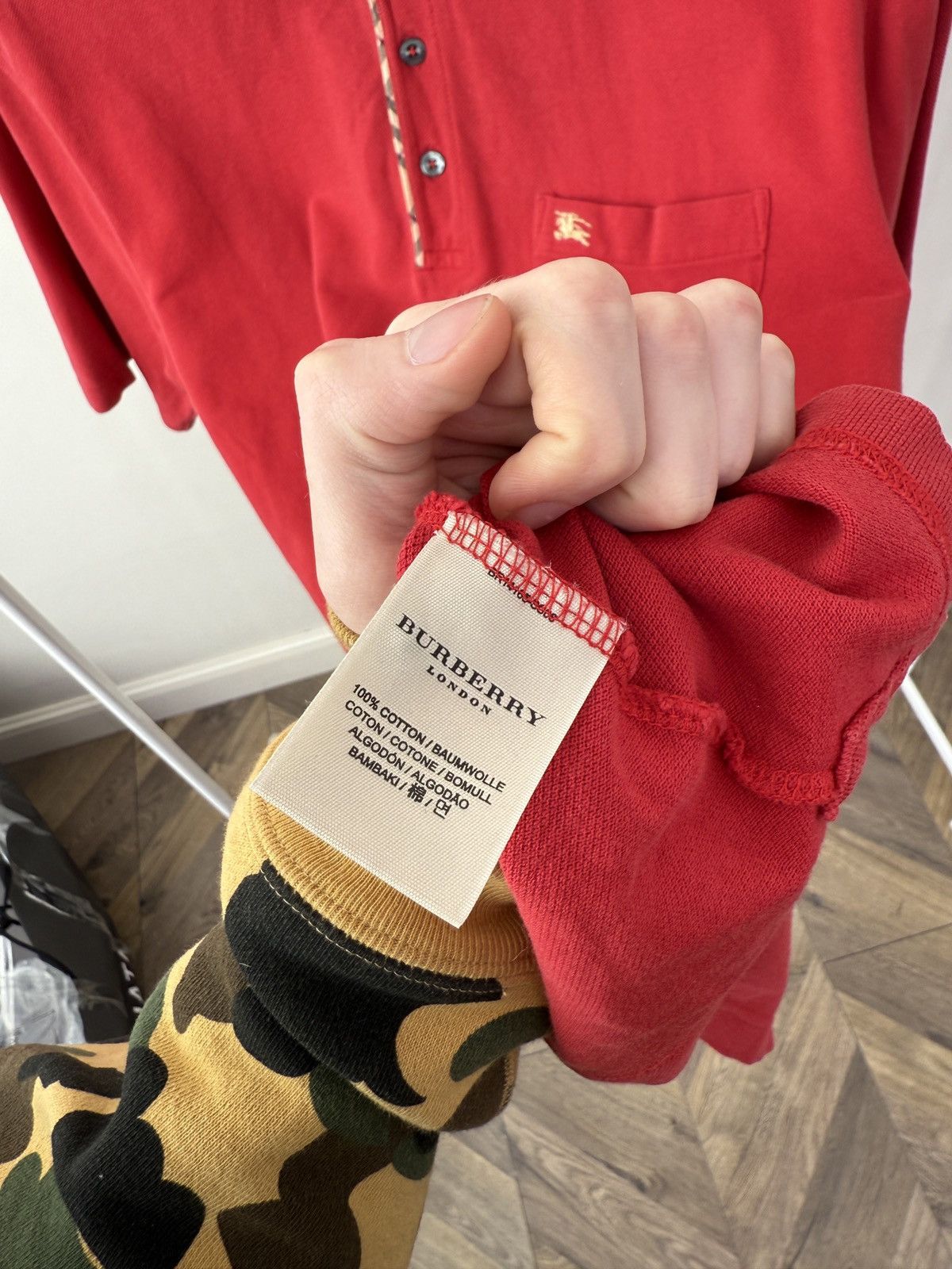 Burberry Vintage Burberry London Mens Red Polo Shirt Short Sleeve Size US M / EU 48-50 / 2 - 8 Thumbnail
