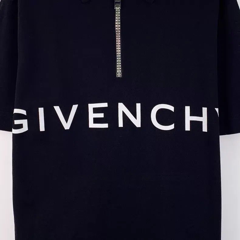 Givenchy Givenchy Black Cotton Logo Print Collar Short Sleeve Polo Size US L / EU 52-54 / 3 - 4 Thumbnail