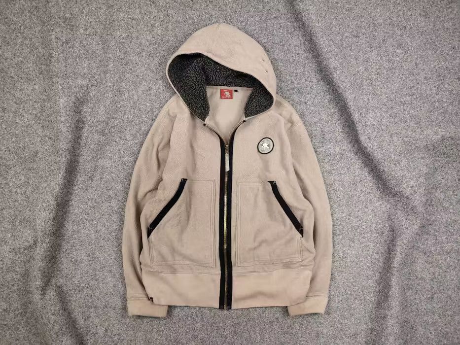 Gotcha Vintage 90's Gotcha Beige Fleece Zip Logo Pocket Hoodie Size US L / EU 52-54 / 3 - 1 Thumbnail