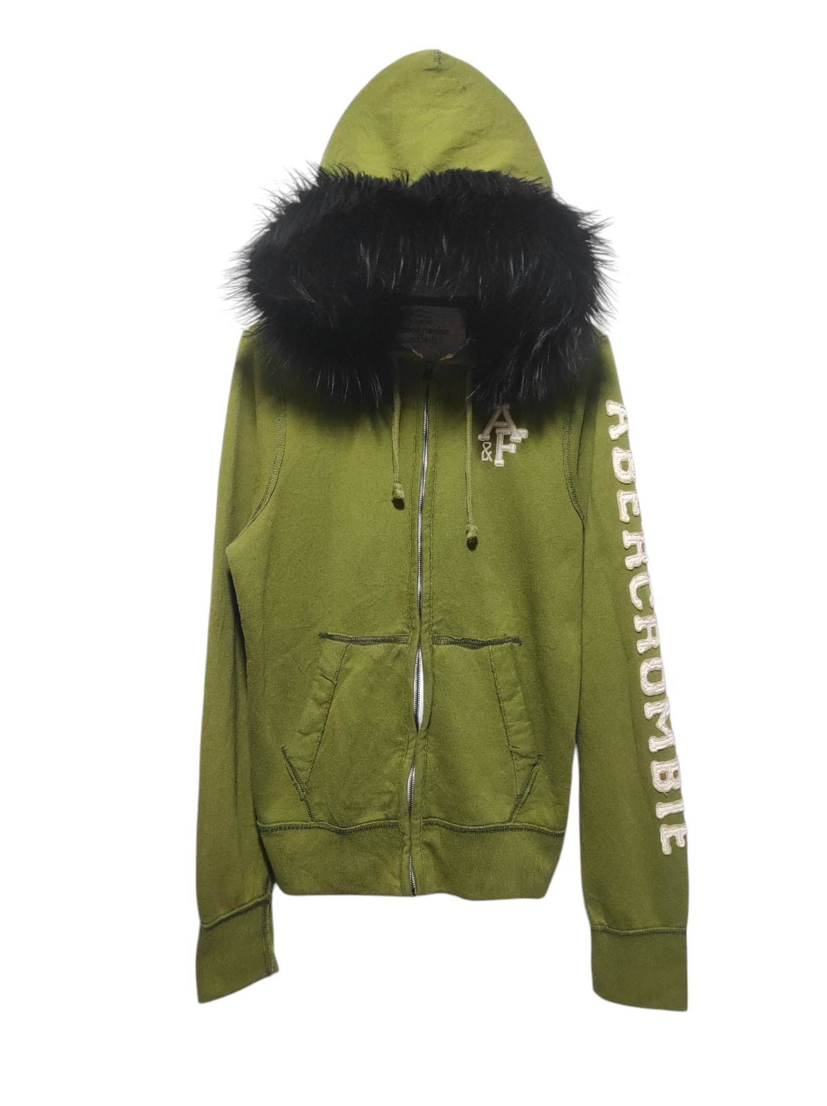 Abercrombie & Fitch Abercrombie & Fitch Green zipper fur hoodie ifsix LGB style Size US L / EU 52-54 / 3 - 1 Thumbnail