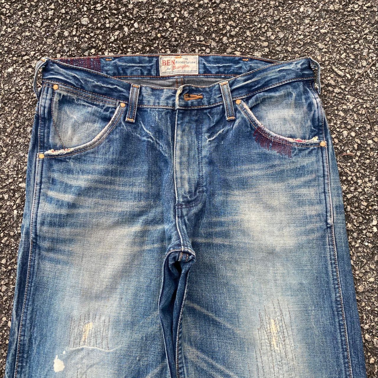 Wrangler Vintage 80s Wrangler Blue Bell Distressed Denim Size US 32 / EU 48 - 4 Thumbnail