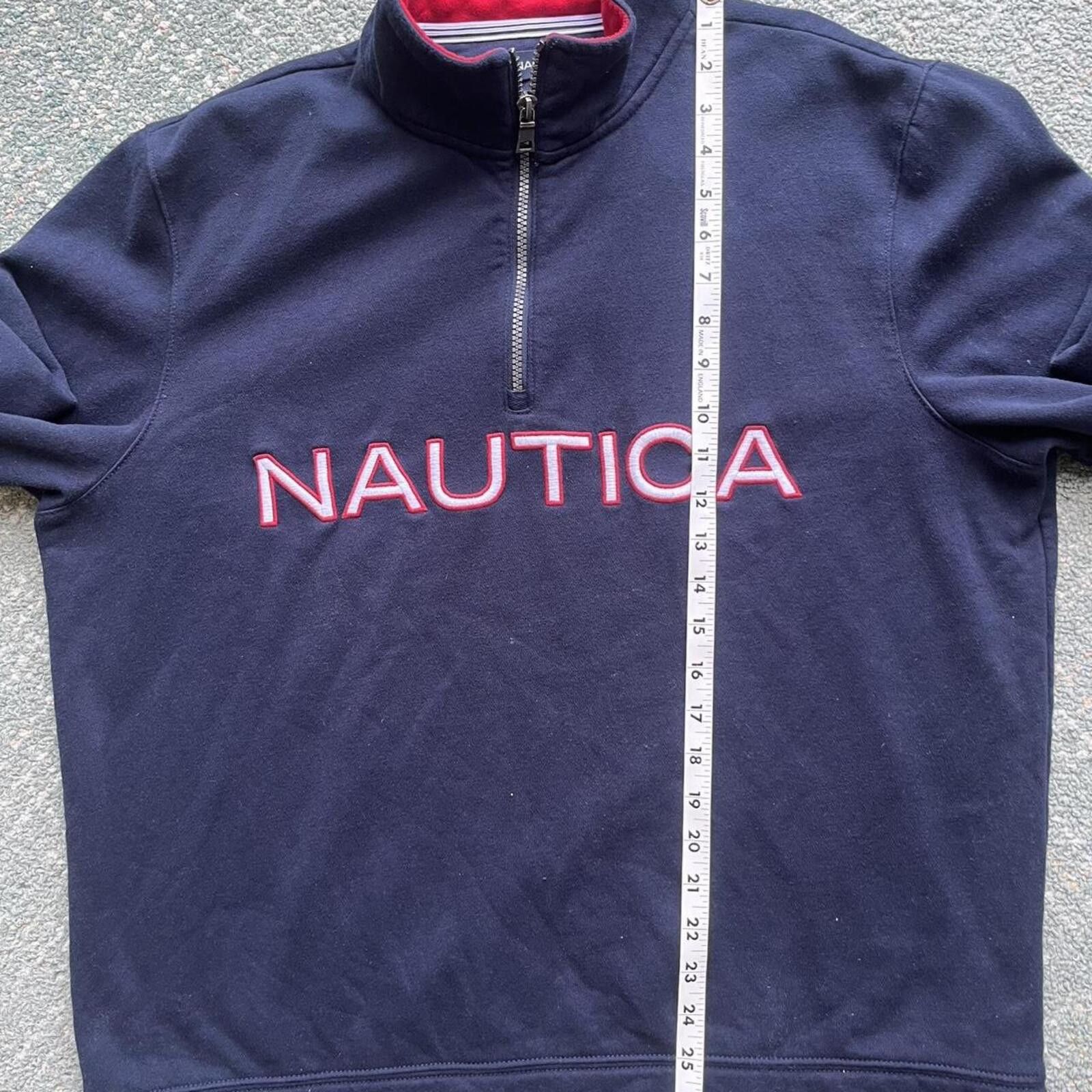 Nautica Nautica Mens Blue Quarter-Zip Pullover Sweatshirt Size Large Size US L / EU 52-54 / 3 - 3 Thumbnail