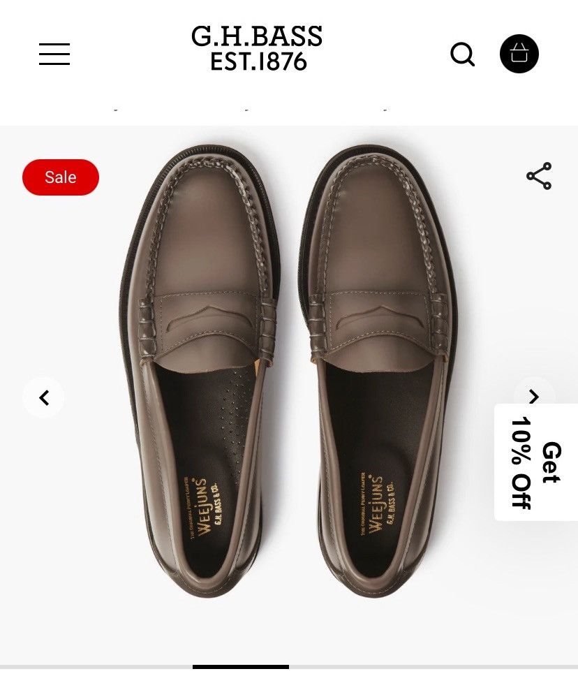 image of G H Bass Co Weejuns Larson Penny Loafer in Grey, Men's (Size 9)
