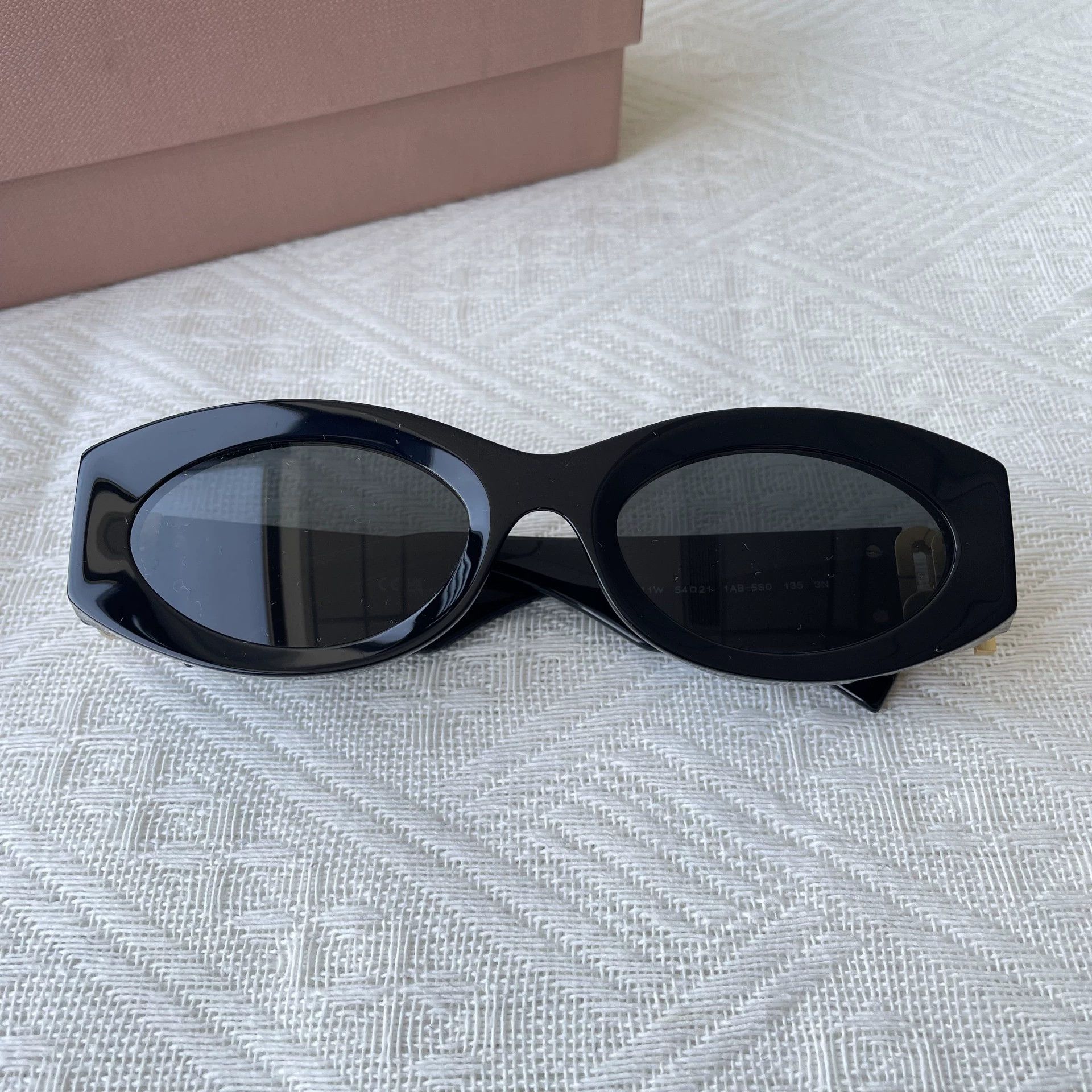 Miu Miu MIU MIU Women's Black Oval Sunglasses 99 New Size ONE SIZE - 2 Thumbnail