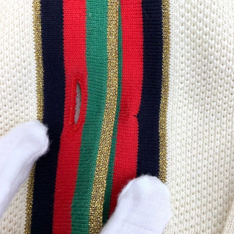 Gucci Gucci Beige striped strawberry embroidered cotton hooded lo Size M / US 6-8 / IT 42-44 - 9 Thumbnail