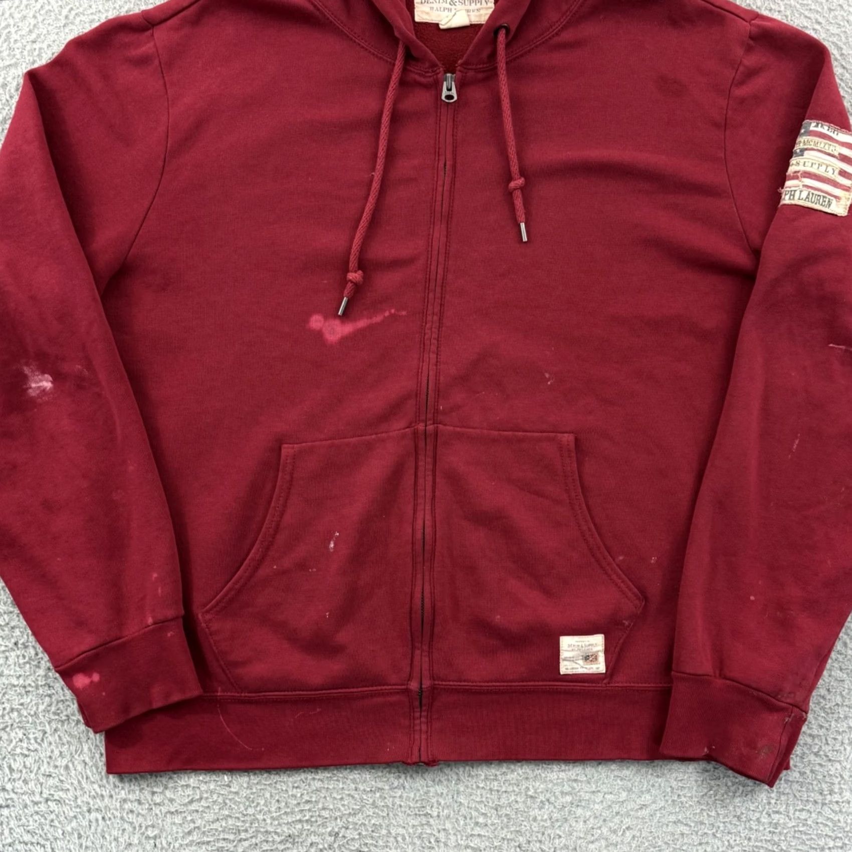 Vintage VINTAGE Denim & Supply Ralph Lauren Sweatshirt Mens XL Red Full Zip Hoodie Patch Outdoor Size US XL / EU 56 / 4 - 2 Thumbnail