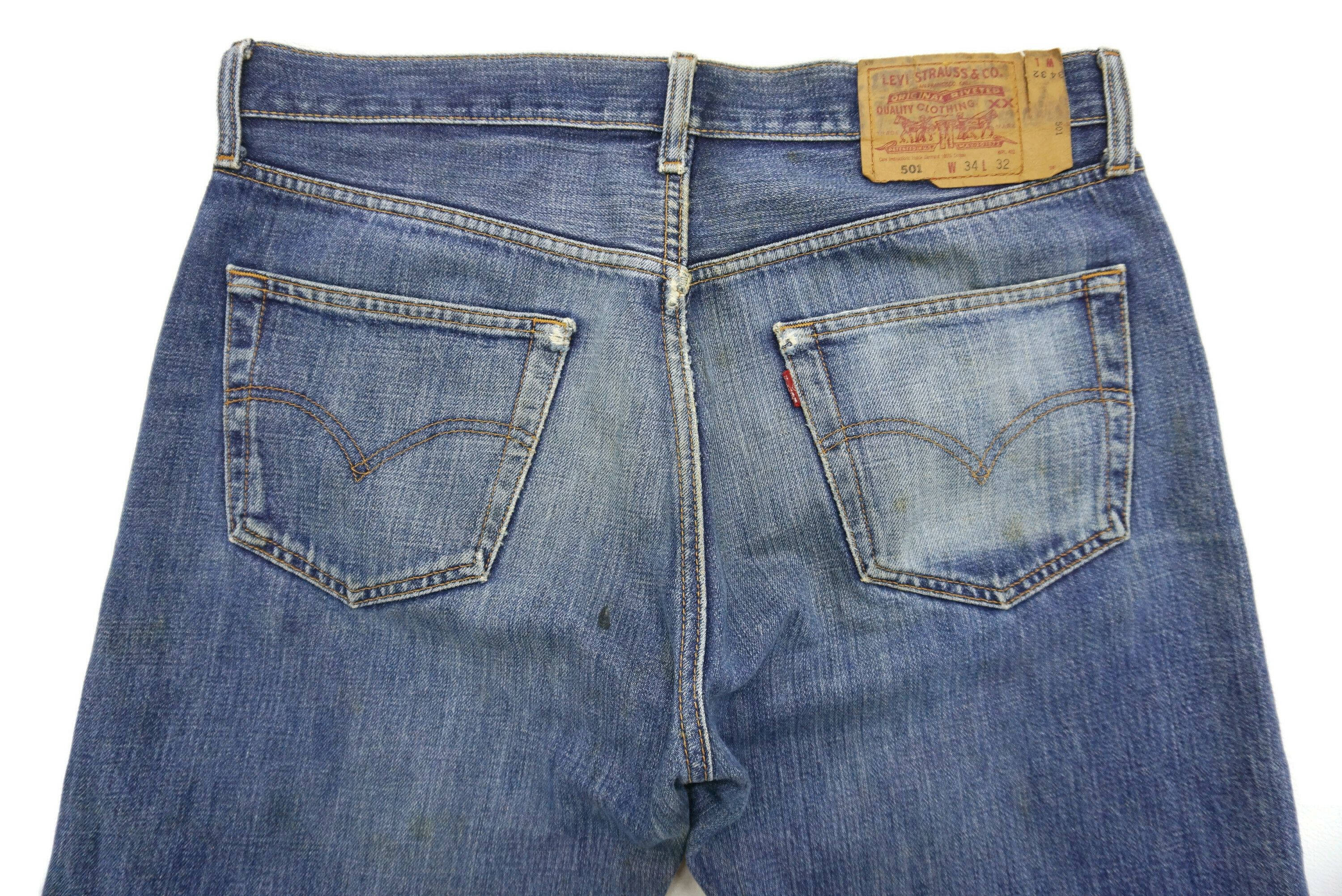 Other Vintage Levi's 501 Jeans Size W34xL30 Dirty Blue Denim Size US 34 / EU 50 - 10 Thumbnail