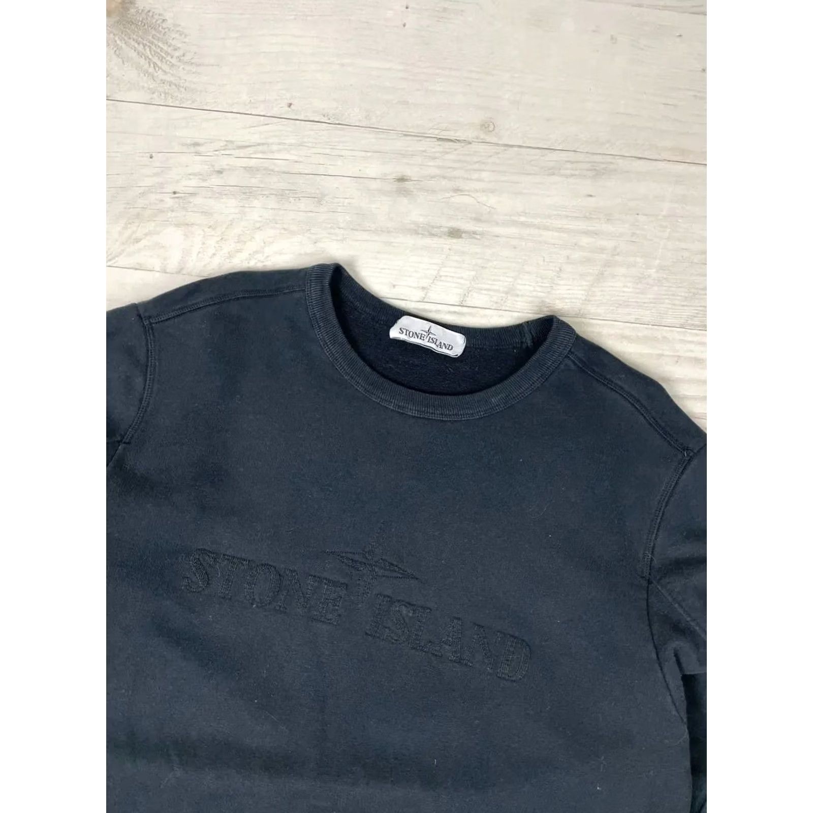Stone Island Stone Island Sweatshirt Men L Black Garment Dyed Intarsia Logo Crew Neck Pullover Size L Color Black Logo Detail 90s? Size US L / EU 52-54 / 3 - 2 Thumbnail