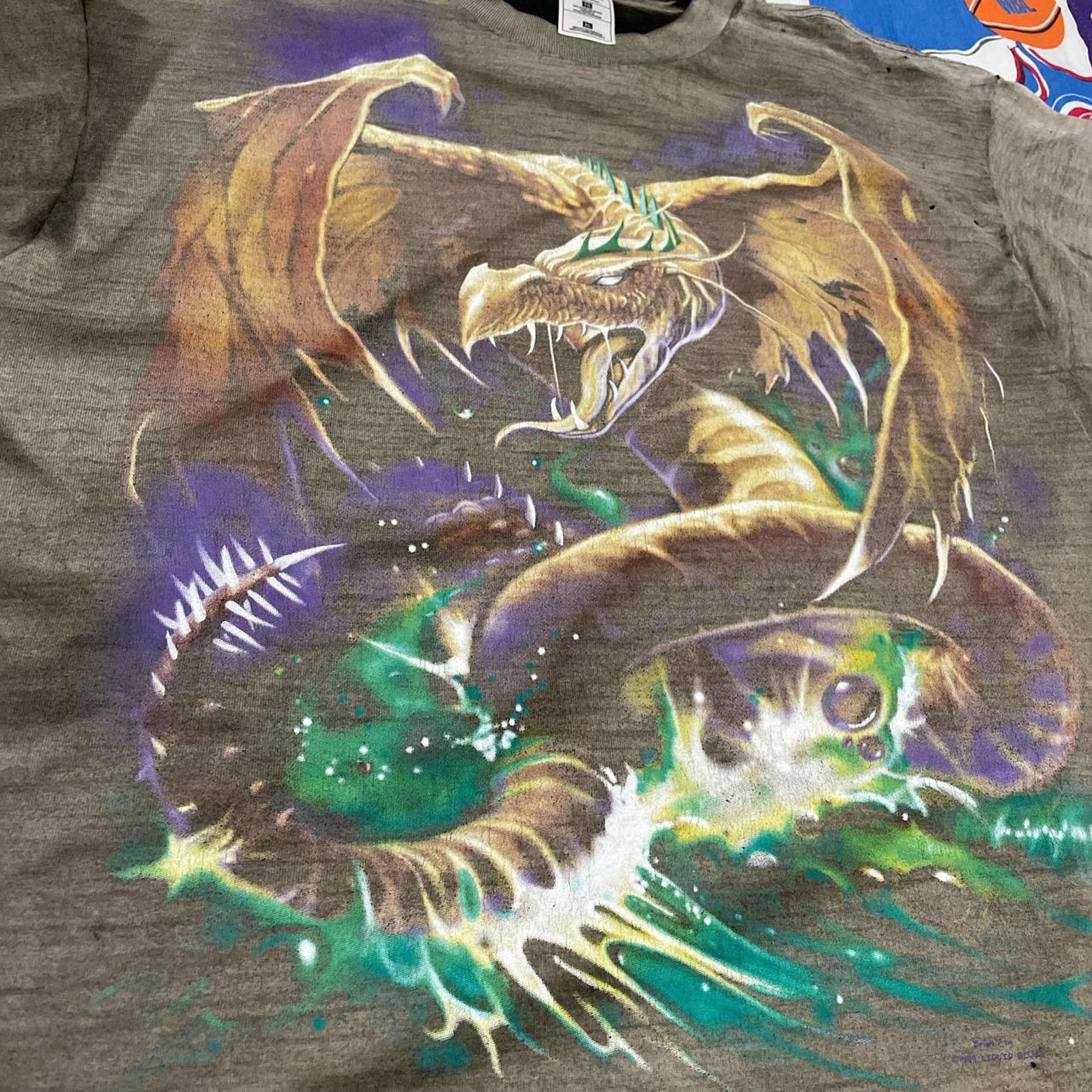 Liquid Blue × Vintage Vintage 1999 Liquid Blue Mystical Dragon FADED Rare Tee Size US L / EU 52-54 / 3 - 3 Thumbnail