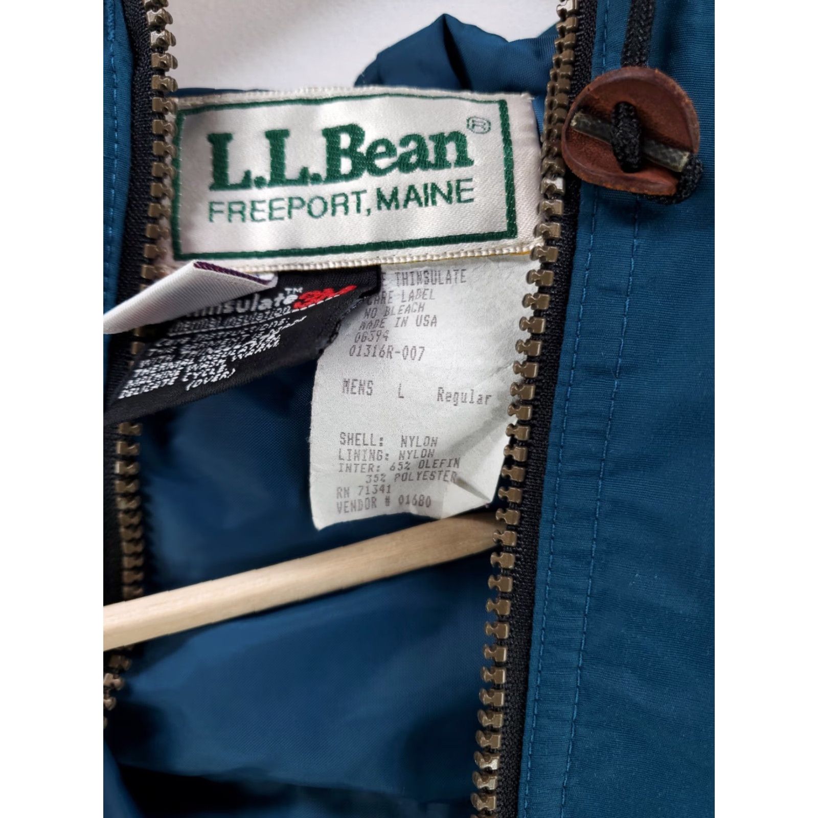 Vintage VINTAGE LL Bean Anorak Jacket Pullover Aztec Hooded Green Thinsulate Mens L Size US L / EU 52-54 / 3 - 6 Thumbnail