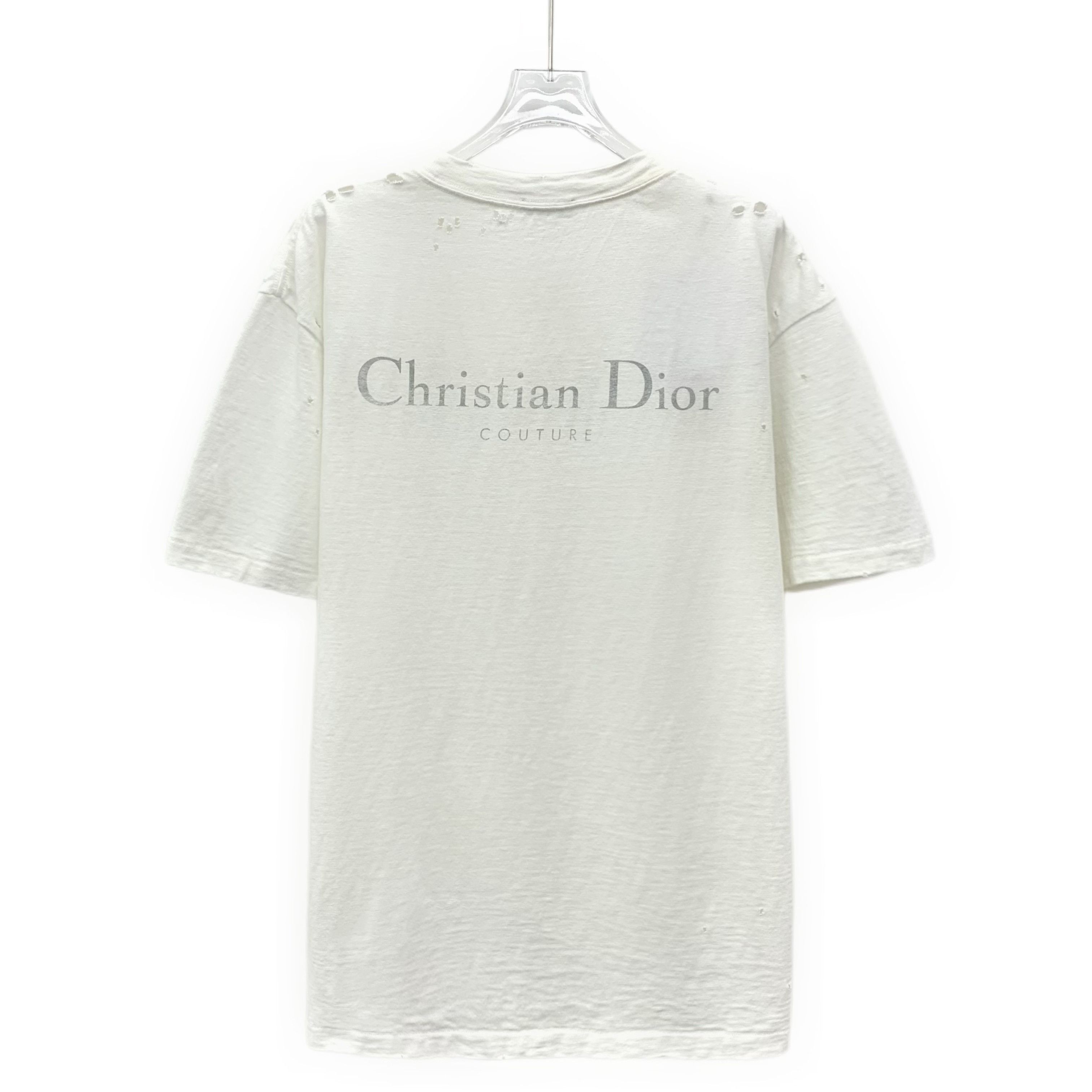 Dior Dior Distressed T-Shirt White (M) Size US M / EU 48-50 / 2 - 2 Thumbnail