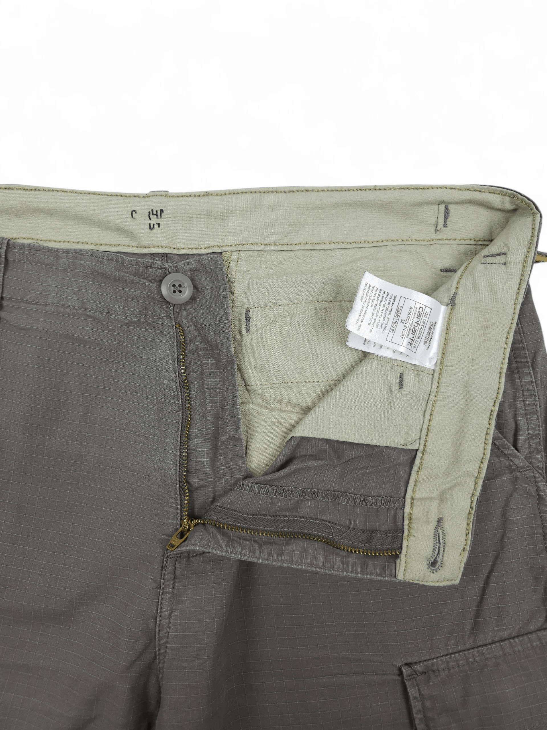 Carhartt Wip 💎 Carhartt WIP Gray Cargo Aviation Shorts Utility Y2K Size US 33 - 6 Thumbnail