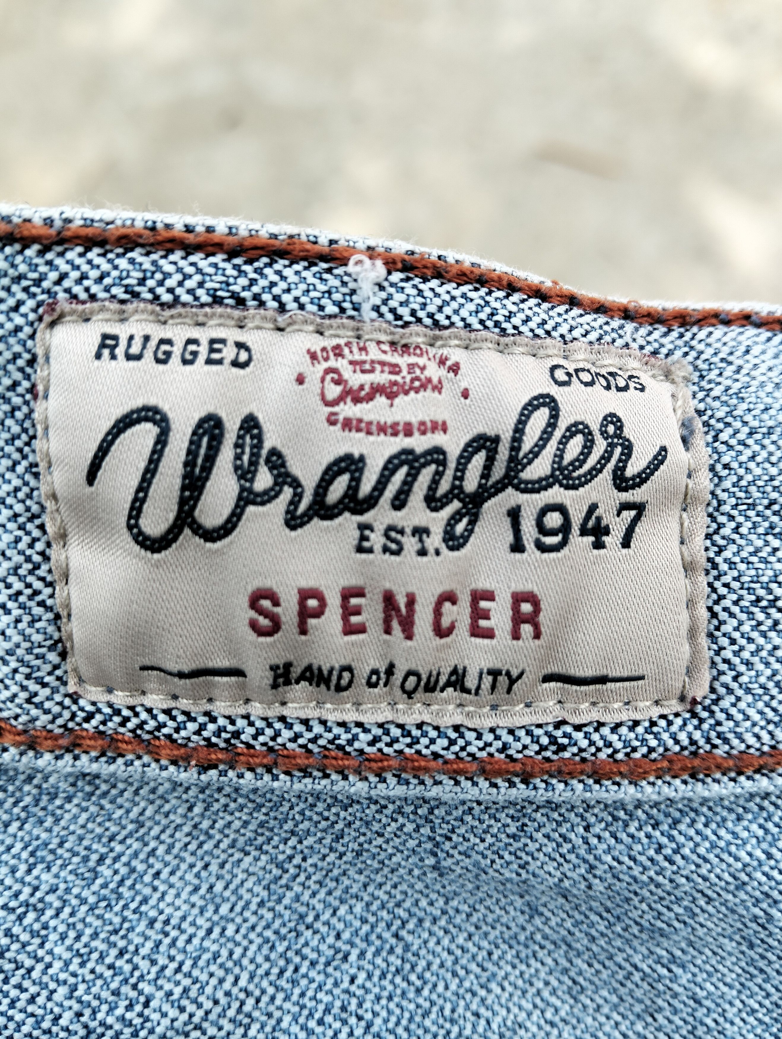 Vintage × Wrangler 🔥 90's Wrangler Spencer distressed Patched Jeans 🔥 Size US 34 / EU 50 - 2 Thumbnail