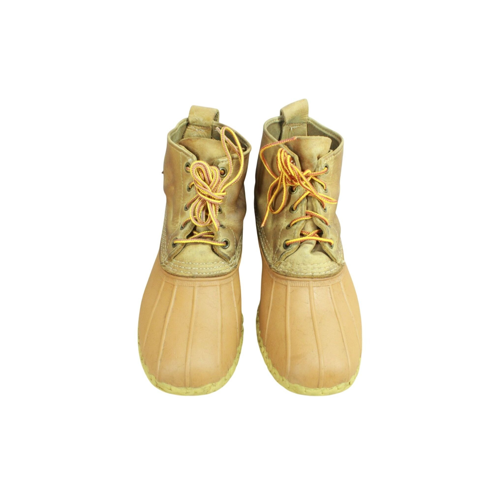 L.L. Bean LL Bean Yellow Leather Lace Up Unlined Ankle Duck Boots Size US 10 / IT 40 - 5 Thumbnail