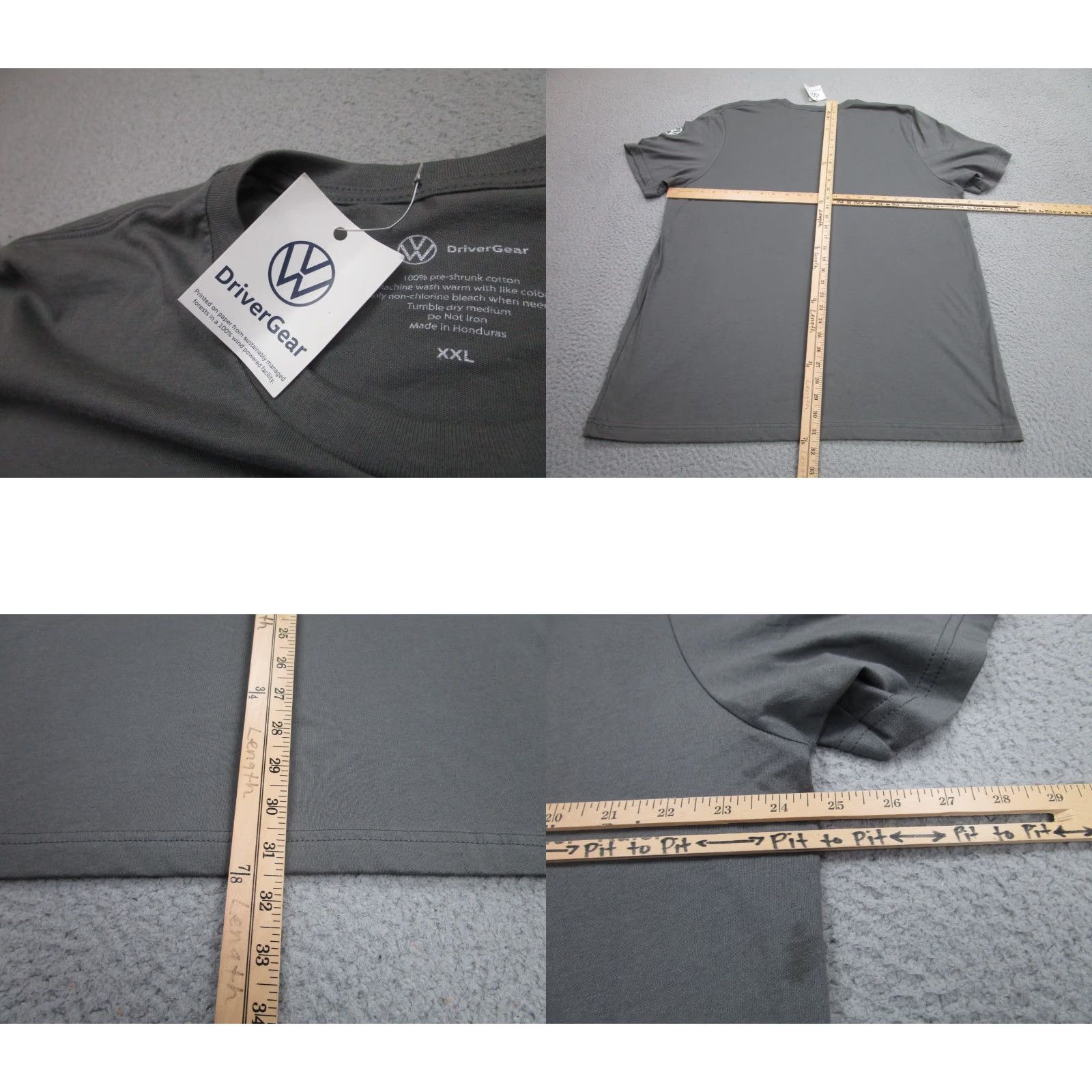 Vintage Volkswagen Shirt Mens T-Shirt 2XL Gray Graphic Print Crew Neck Short Sleeve VW MK7 MK6 Golf Music Tour Size US XXL / EU 58 / 5 - 8 Thumbnail
