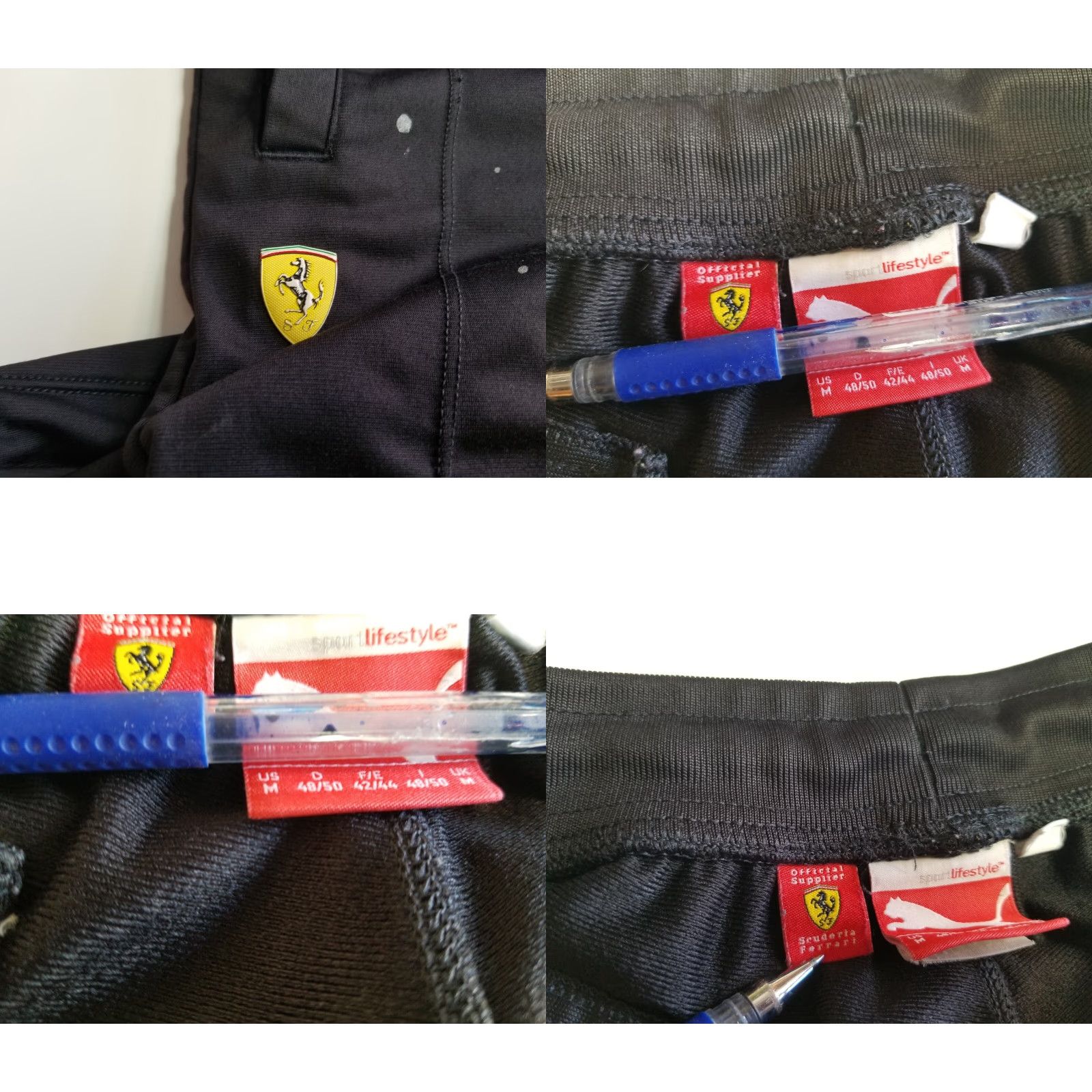 Puma Puma Ferrari Pants Mens M Black Sweatpants Snap Button Pockets Logo Size US 31 - 8 Thumbnail