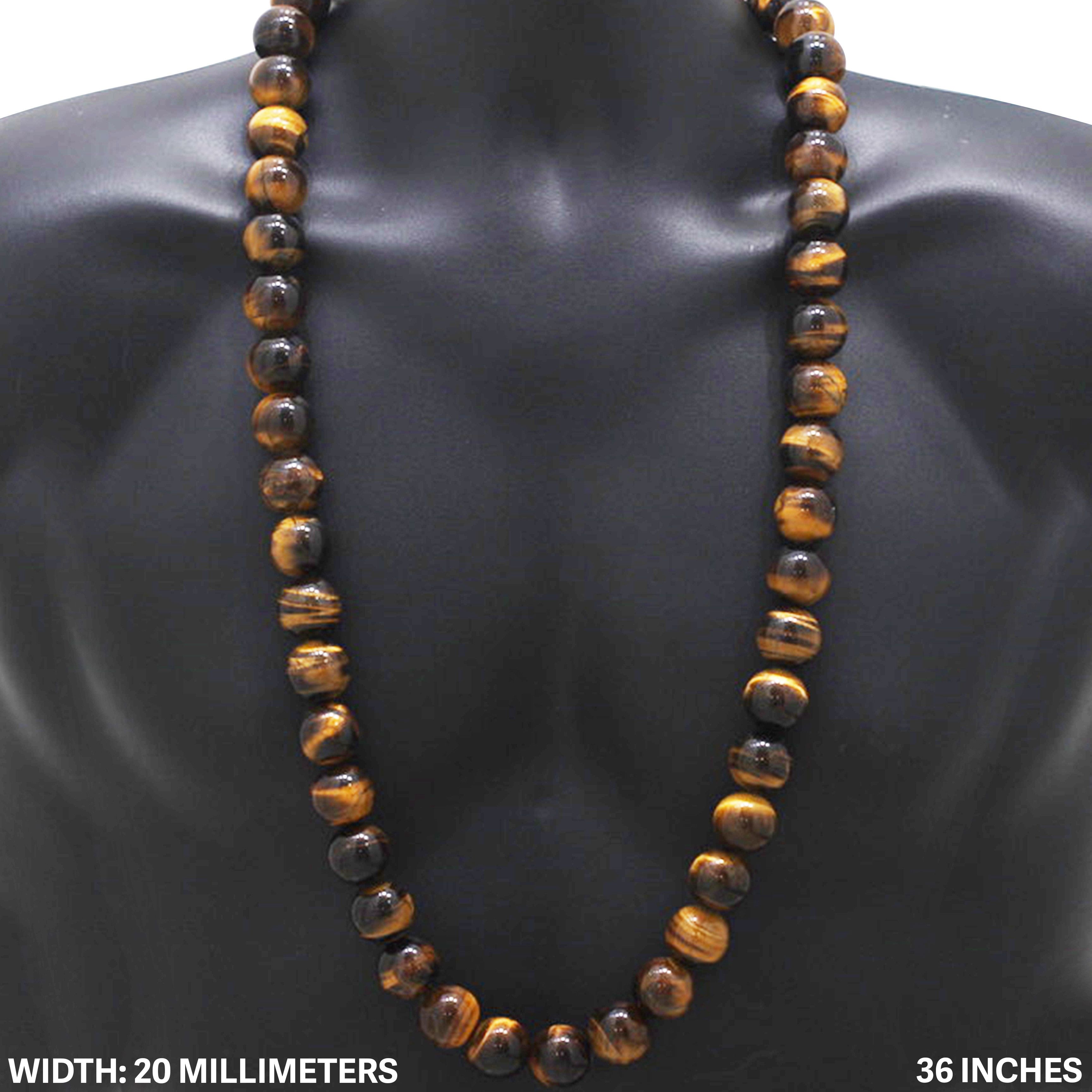 Other 20mm Tiger Eye Beaded Necklace 36” Size ONE SIZE - 1 Thumbnail