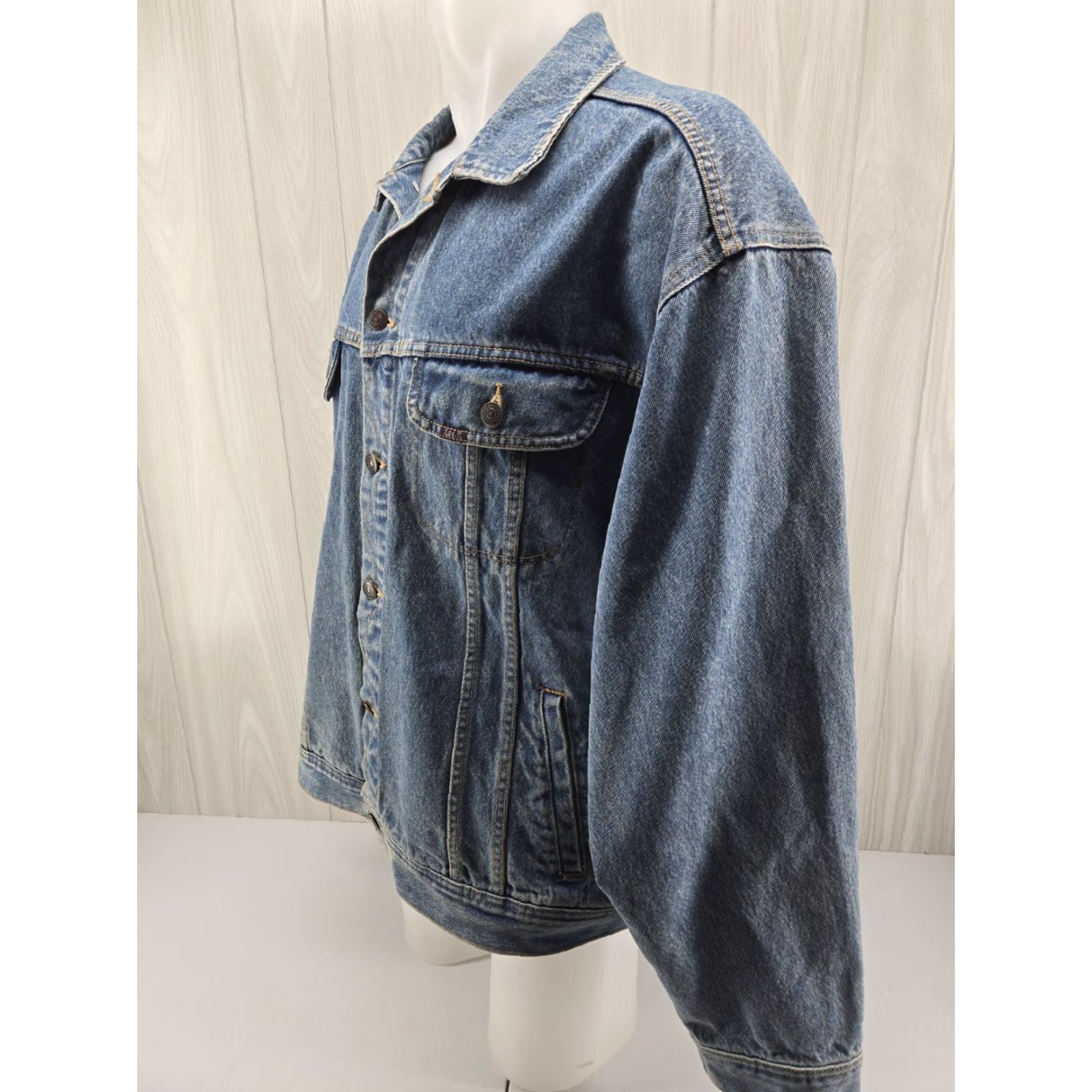 Lee VINTAGE Lee Trucker Jacket Men 2XL Western 90s Denim Blue Jacket/Coat Bomber Jacket 80s 90s Size US XXL / EU 58 / 5 - 5 Thumbnail