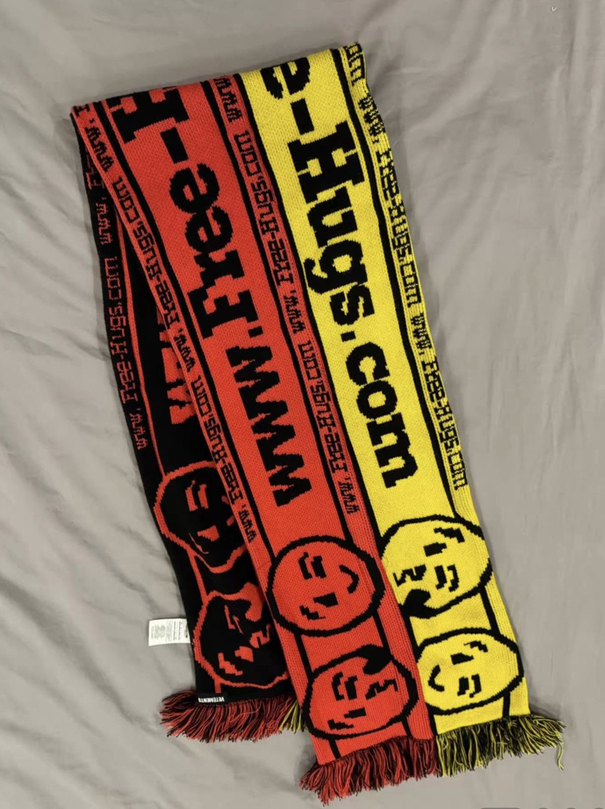 Vetements emoji patchwork scarf