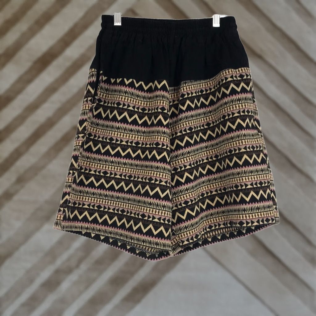 Vintage VIRBLATT SHORTS Mens SMALL MEDIUM BLACK ELASTIC WAIST COTTON HIPPIE Size US 29 - 1 Thumbnail