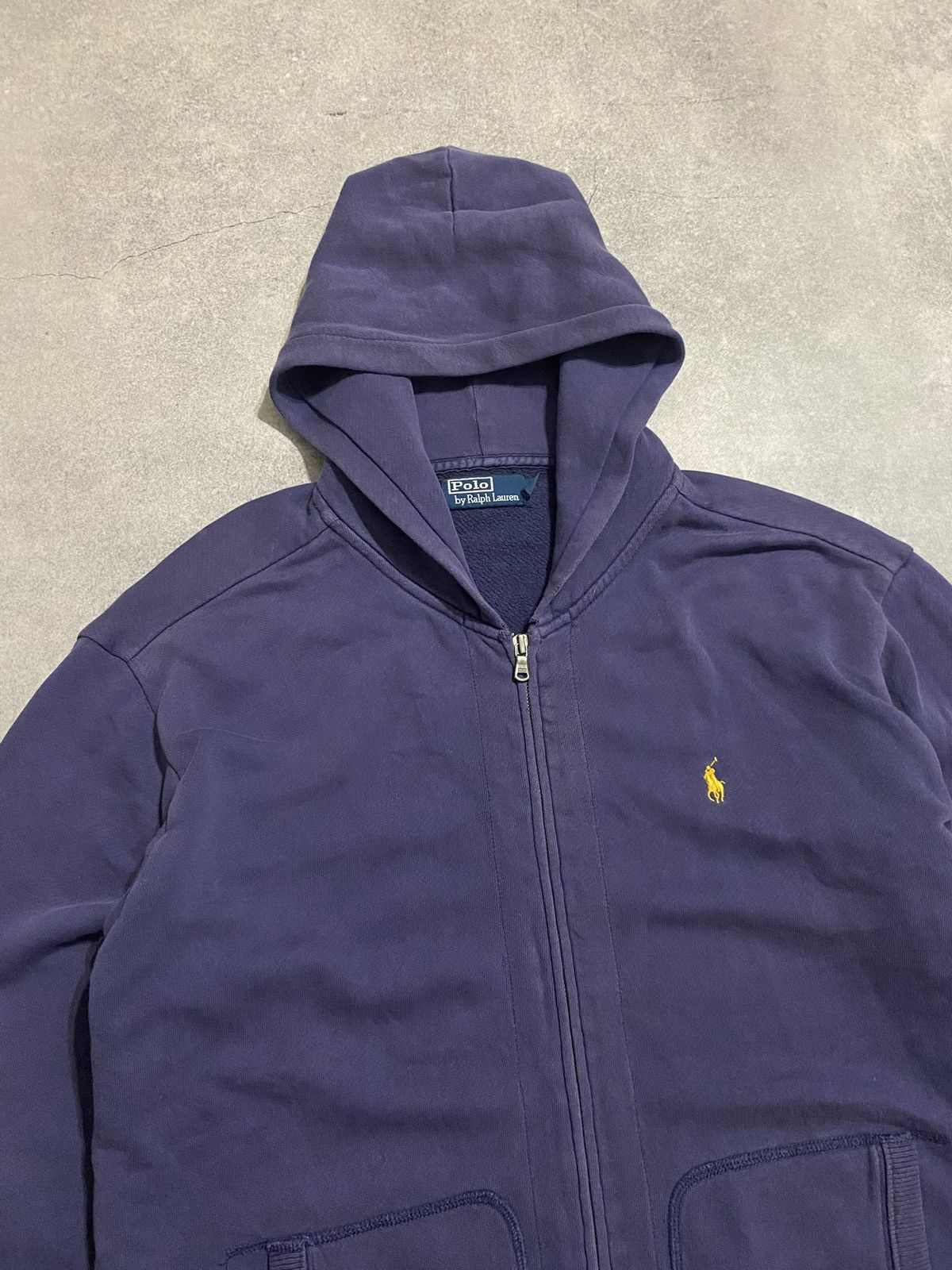 Polo Ralph Lauren × Ralph Lauren × Vintage Vintage Polo Ralph Lauren Distressed Zip Hoodie Oversized Size US XL / EU 56 / 4 - 2 Thumbnail