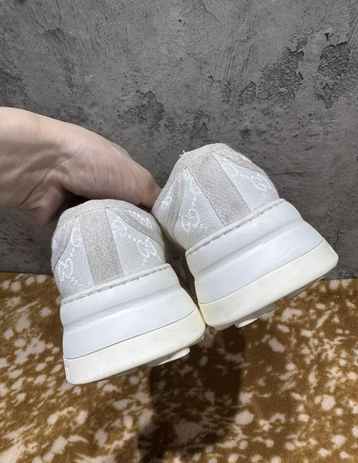 Gucci Gucci Low Top Monogram Embroidery Platform Sneakers K37 Size US 7.5 / IT 37.5 - 3 Thumbnail