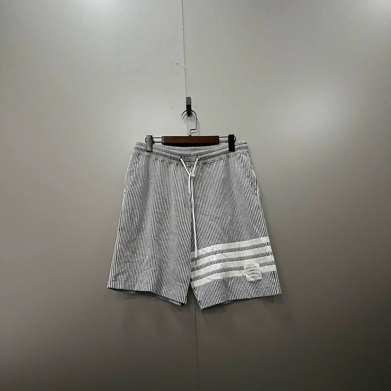 Thom Browne Thom browne Gray striped printed drawstring shorts 2503-Nex Size US 29 - 1 Thumbnail