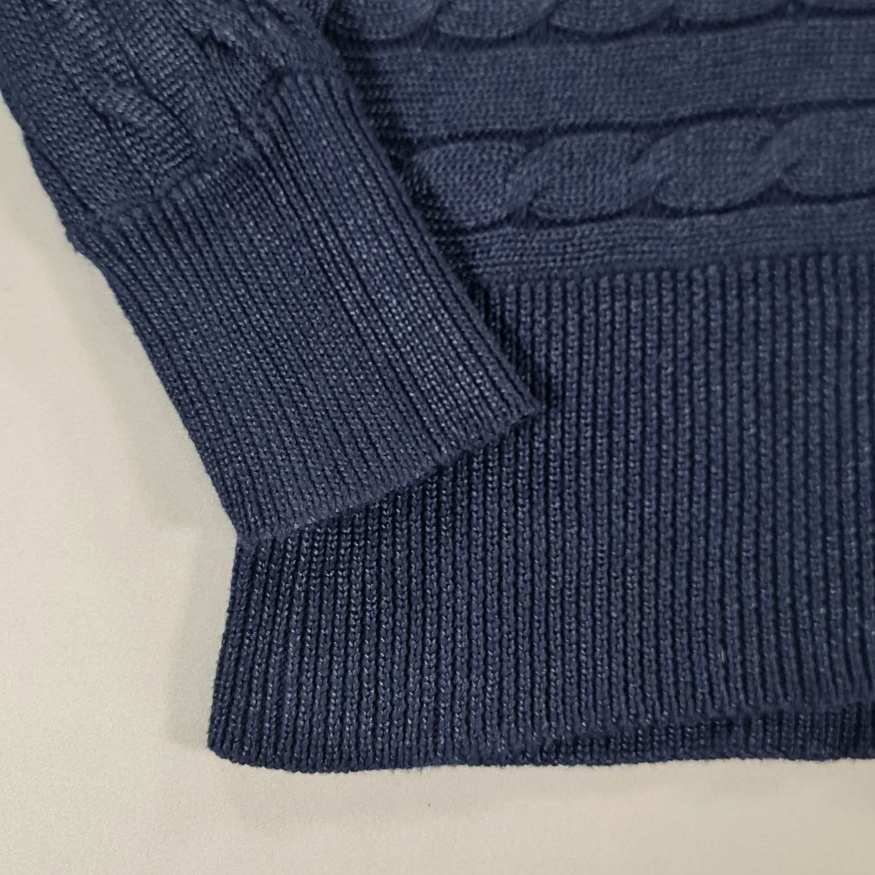 Ralph Lauren Lauren Ralph Lauren Jumper Womens V-Neck Cable-Knit Cotton Pullover Navy Medium Red Accent Logo Embroidered Casual Pullover Mens Womens Boys Girls Size M / US 6-8 / IT 42-44 - 4 Thumbnail