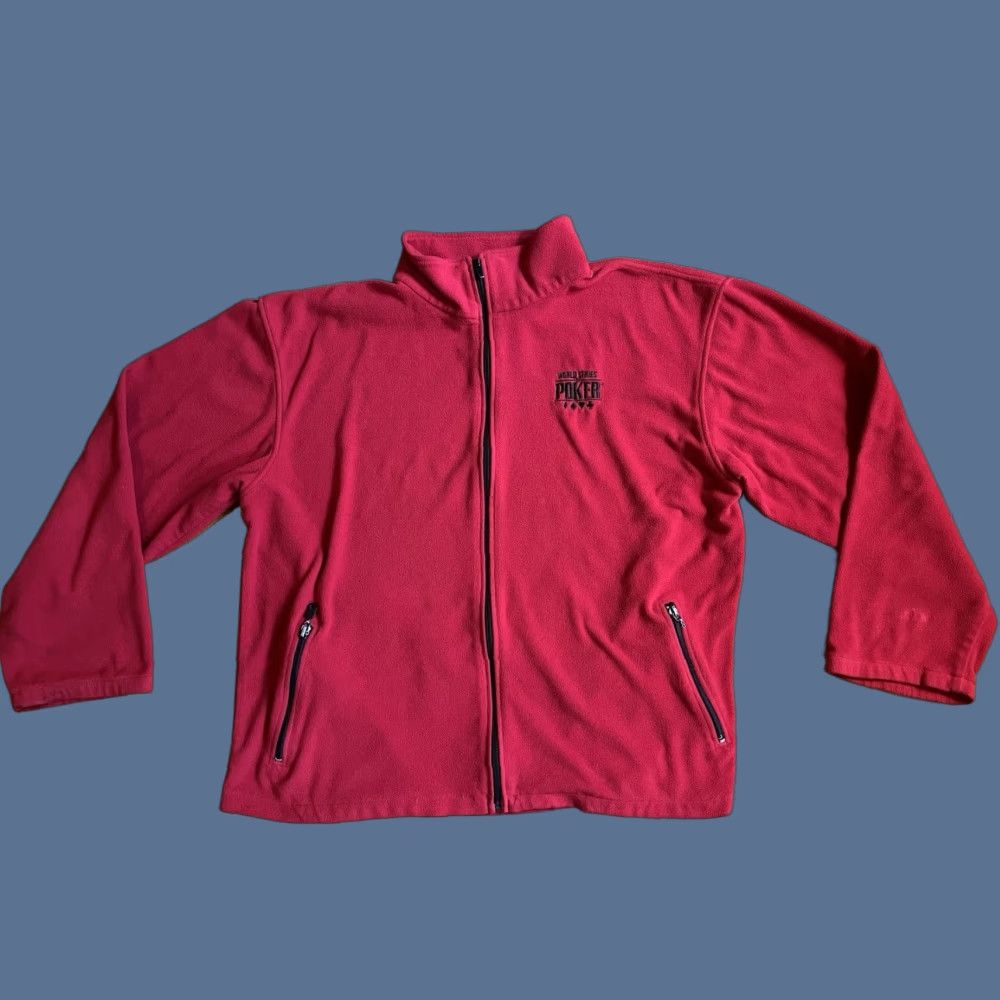 Vintage VINTAGE World Series of Poker Sweatshirt Men's XL Red WSOP Full Zip, Logo Embroidered, Mock Neck, Long Sleeve, Pockets, 1980s-2000s Retro Mens XL Red Size US XL / EU 56 / 4 - 1 Thumbnail