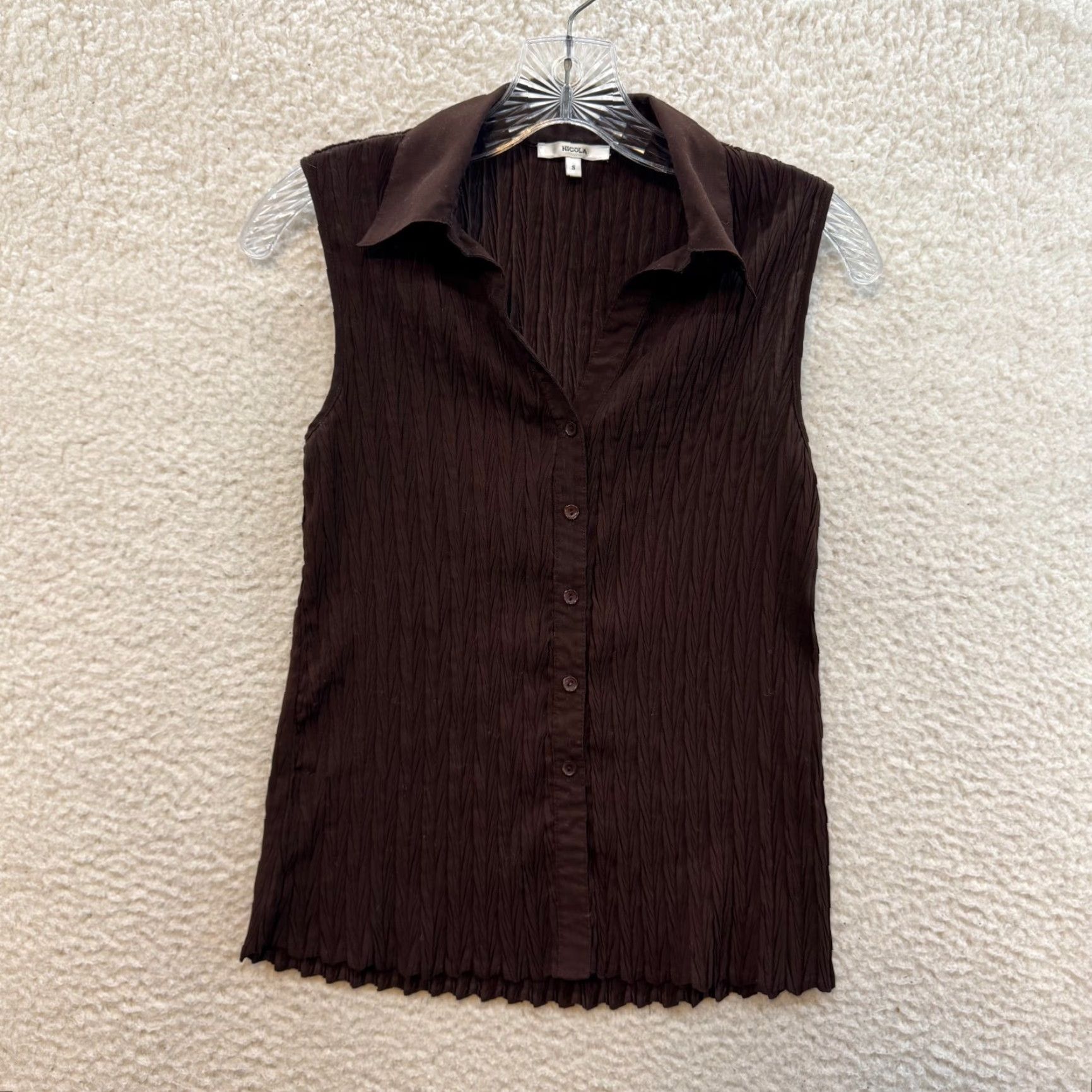 Vintage Y2K Vintage Button Top Blouse Small Brown Fairy Grunge Whimsigoth Corpcore Shirt S Brown Girls Mens Womens Boys Girls Size S / US 4 / IT 40 - 2 Thumbnail