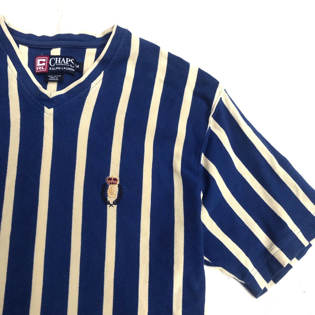 Chaps × Chaps Ralph Lauren × Vintage Vintage E Chaps RL Ralph Lauren Blue Stripes Tee Tshirt Size US M / EU 48-50 / 2 - 3 Thumbnail