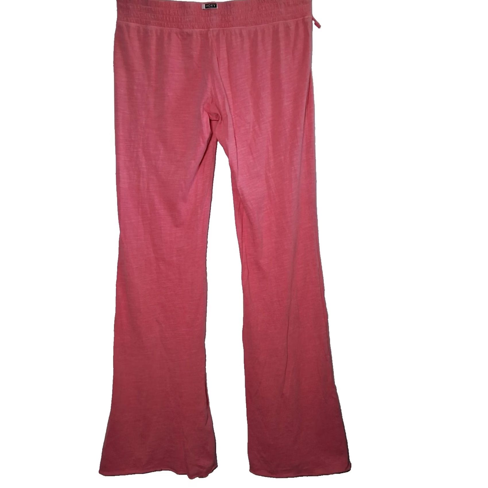 Vintage ROXY Estilo Pants M Pink Bootcut Lace Up Knit Athleisure Y2K Low Rise Womens Size 32" / US 10 / IT 46 - 2 Thumbnail