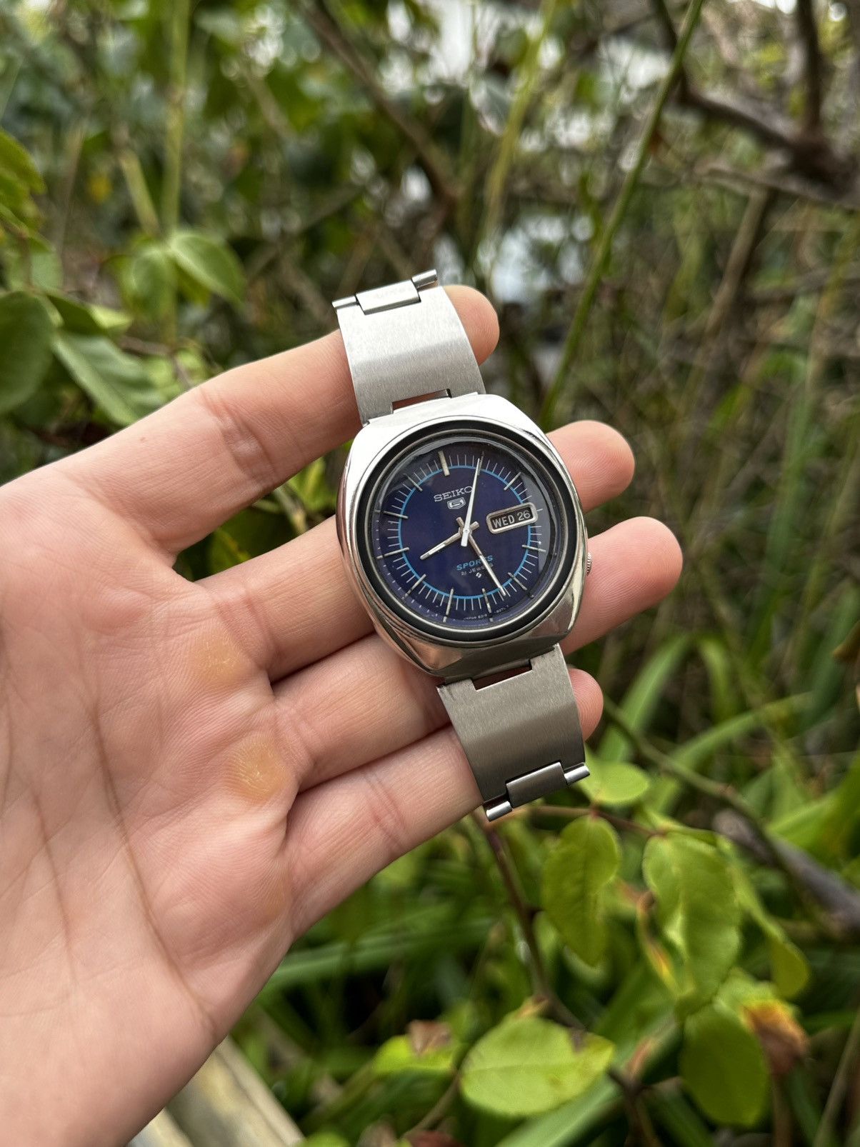 Authentic x Vintage Seiko 5 Sports Automatic Watch in Blue, Men's (Size 36)