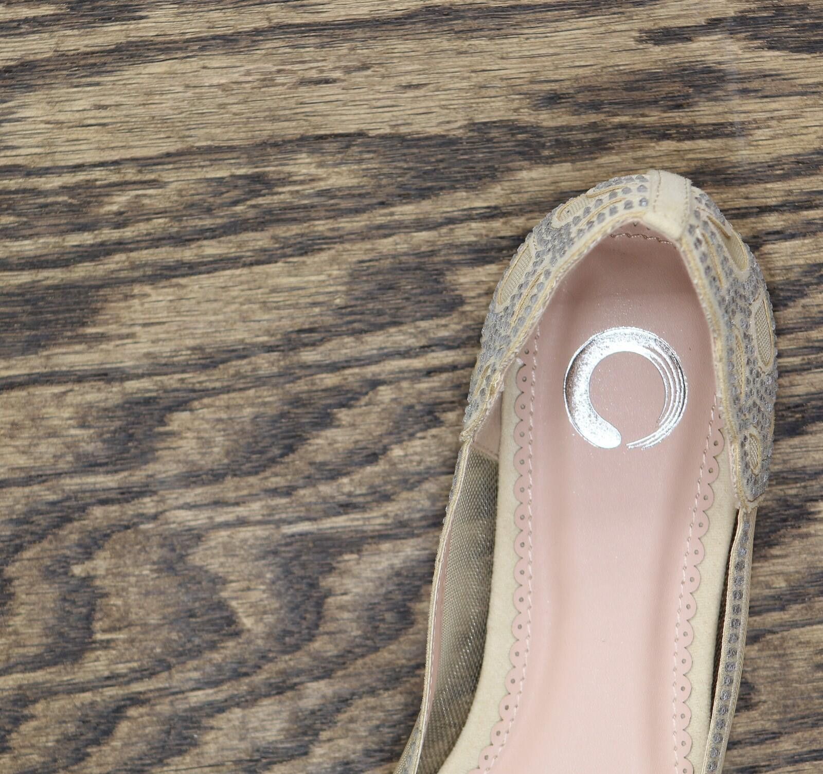 Other Nwt Journee Collection Womens Flat Embellished Nude Brown 6m Size US 6 / IT 36 - 7 Thumbnail