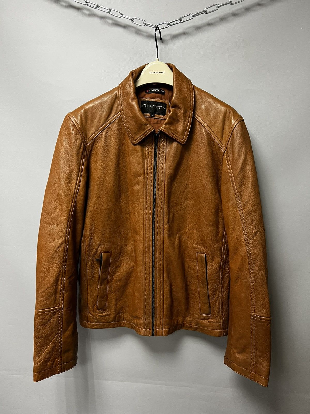 Vintage Leather Jacket Men Infinity Brown Bomber Nappa Leather Size US L / EU 52-54 / 3 - 1 Thumbnail